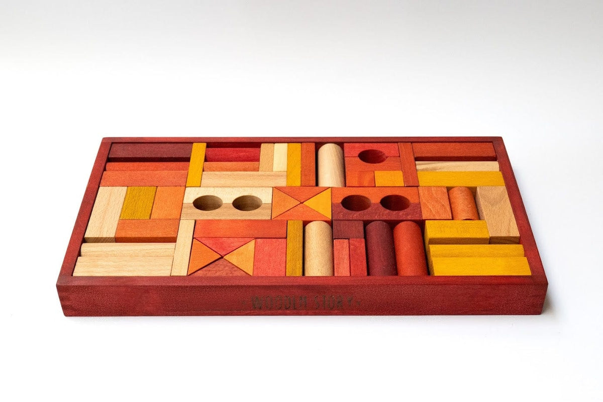 Holzspielzeug & Bausteine Wooden Story Holzbausteine im Tablett, 54 Teile