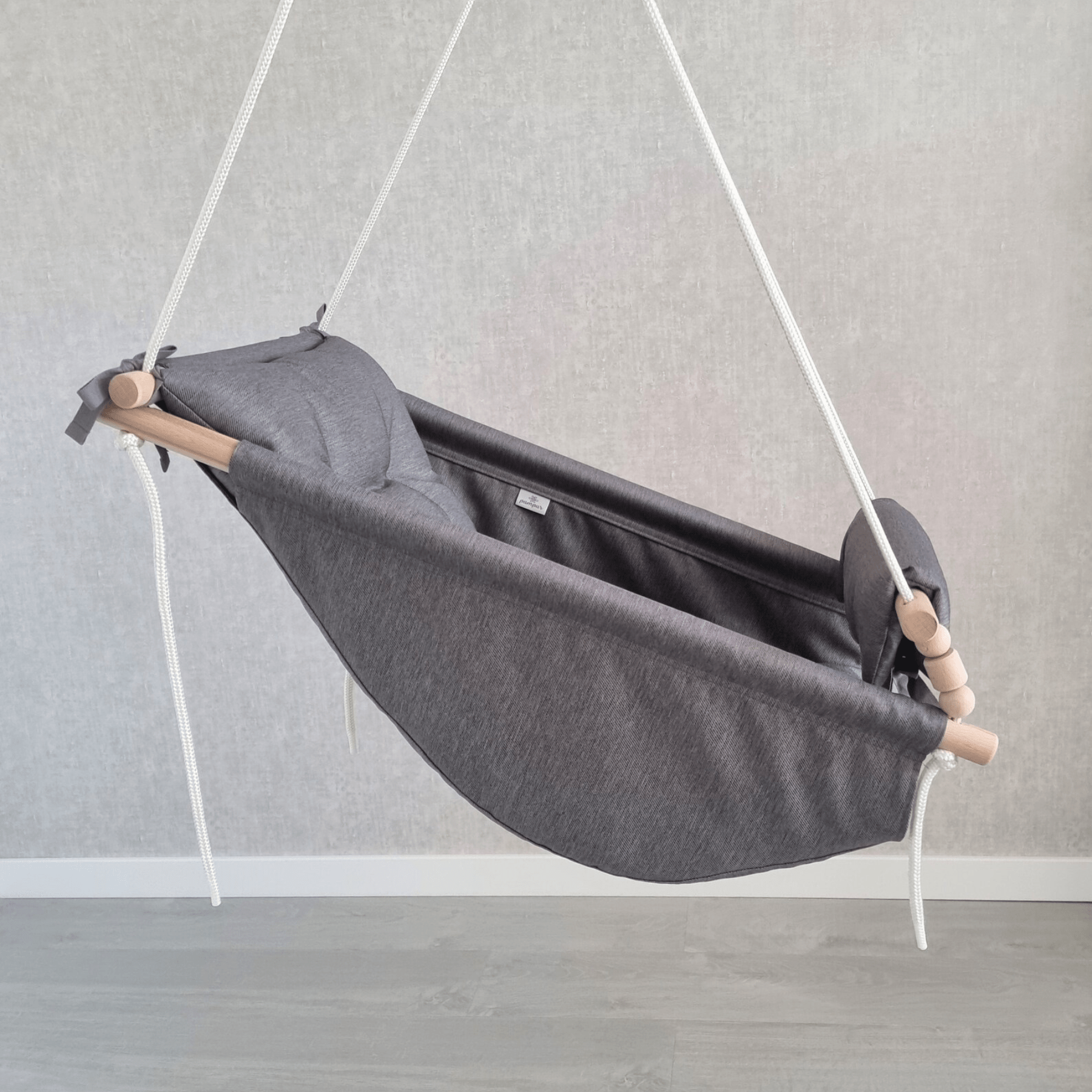 Babyschaukel Babyliegeschaukel wasserfest Dunkelgrau - LeoBabys