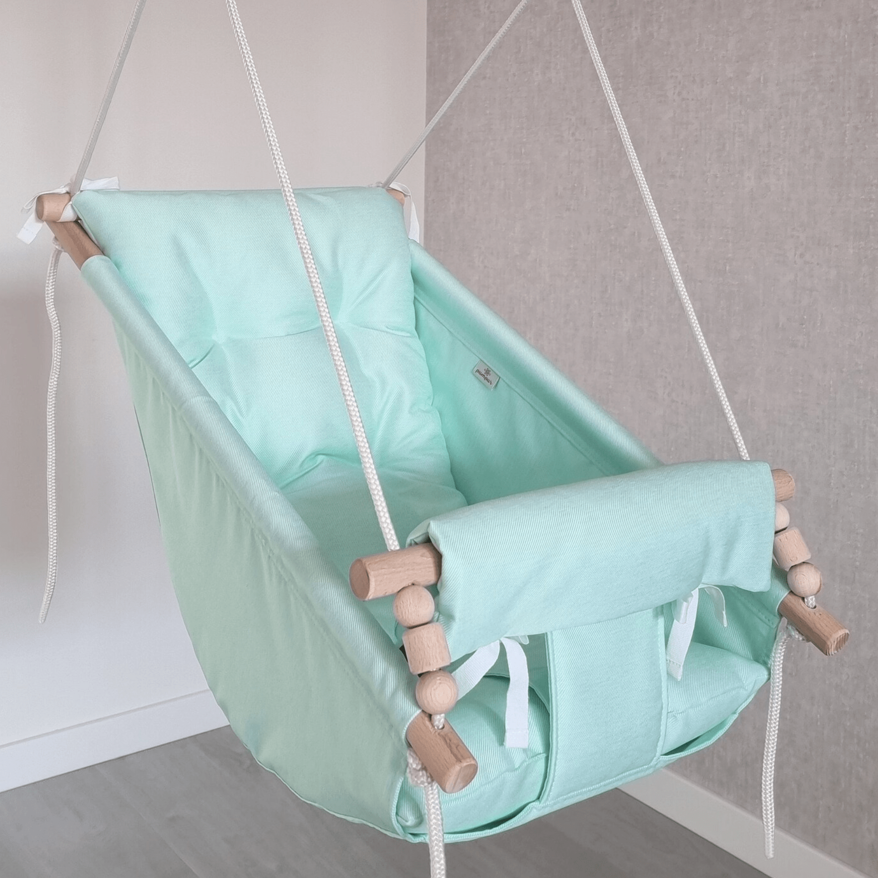 Babyschaukel Babyliegeschaukel wasserfest Mint - LeoBabys