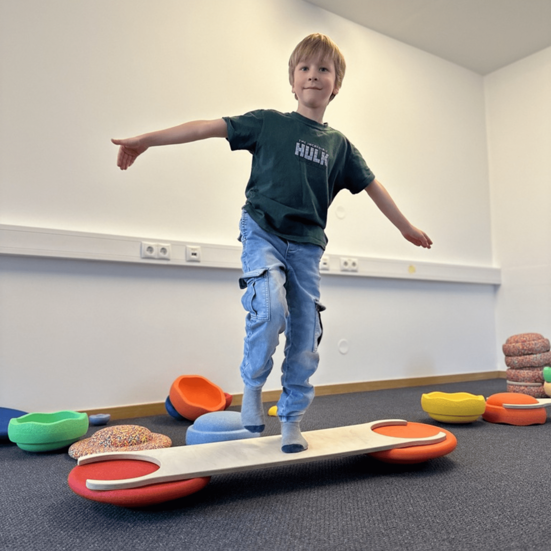 Balancebrücken Balancierbretter Balanciersteg 6+2er Set mit Wolkensteinen