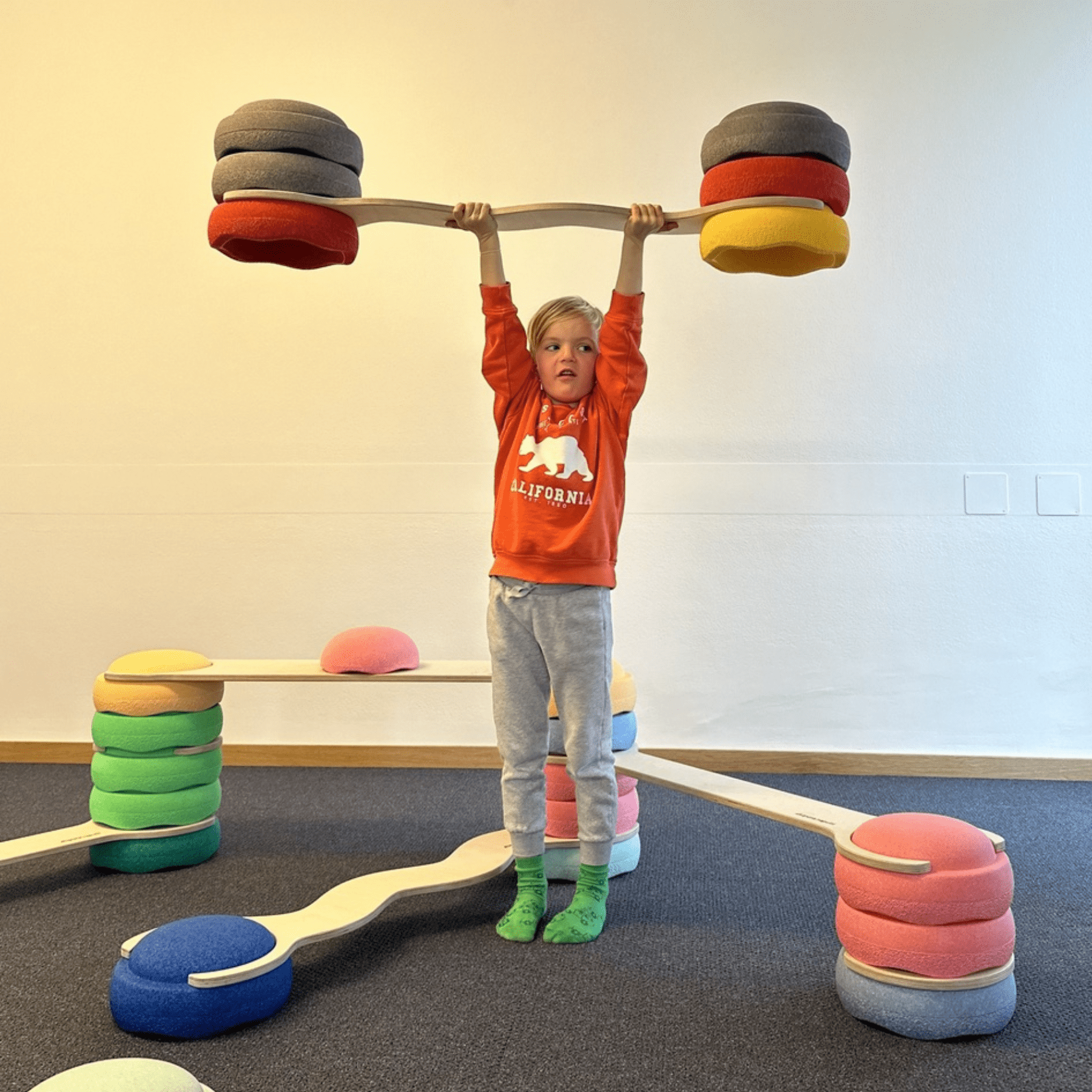 Balancebrücken Balancierbretter Balanciersteg 6+2er Set mit Wolkensteinen