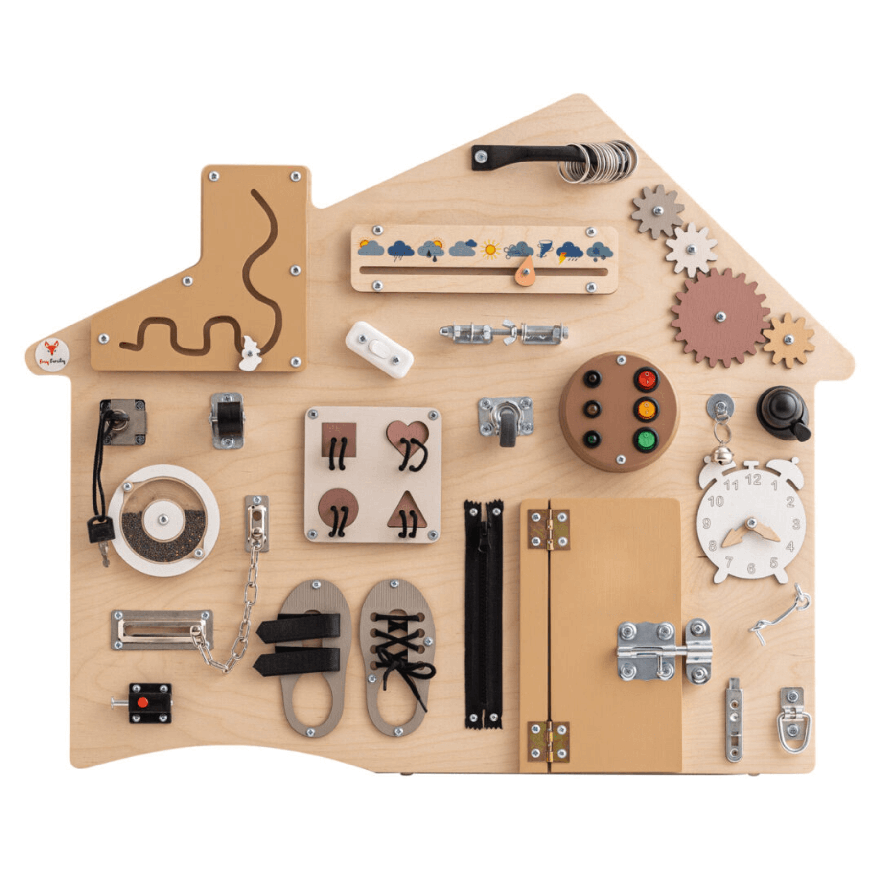 Busy Board XL „Boho Haus“ – Montessori Wandtafel
