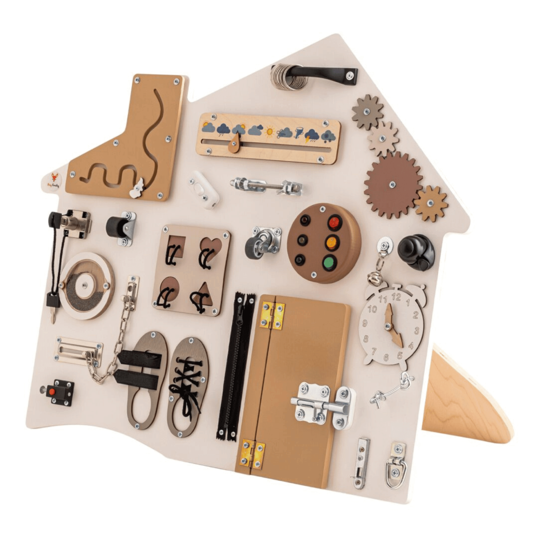 Busy Board XL „Haus in WEISS“ – Montessori Wandtafel