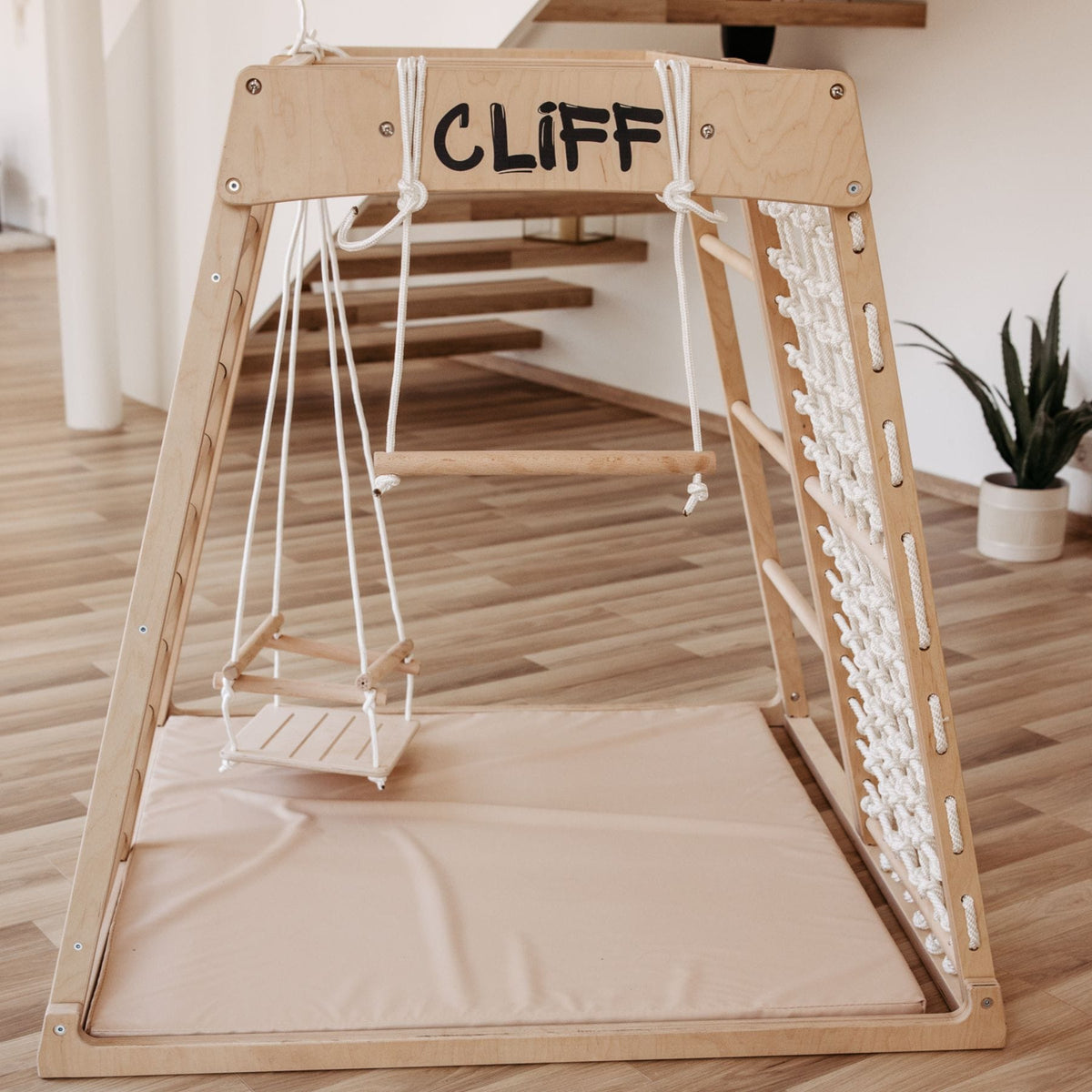 Zubehör CLIFF Holztrapez für Kinder, Trapezschaukel fürs Klettergerüst