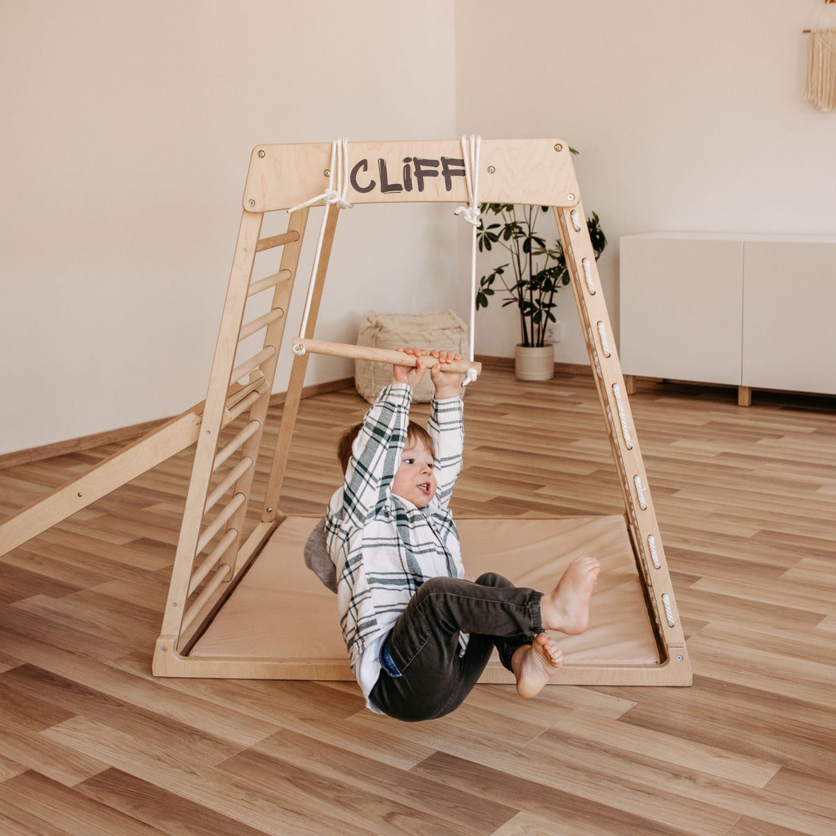 Zubehör CLIFF Holztrapez für Kinder, Trapezschaukel fürs Klettergerüst