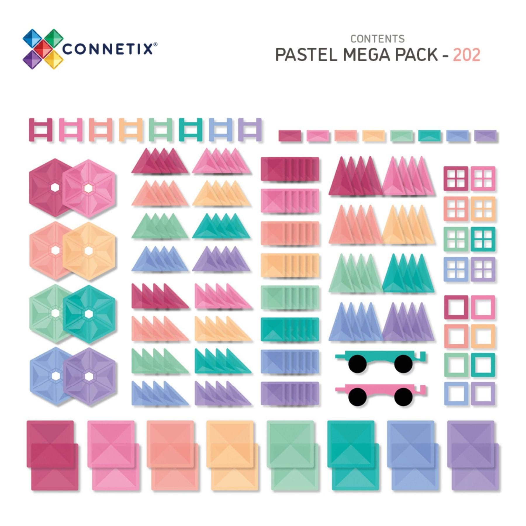 Connetix Pastel Mega Pack — 202 Magnetbausteine - LeoBabys