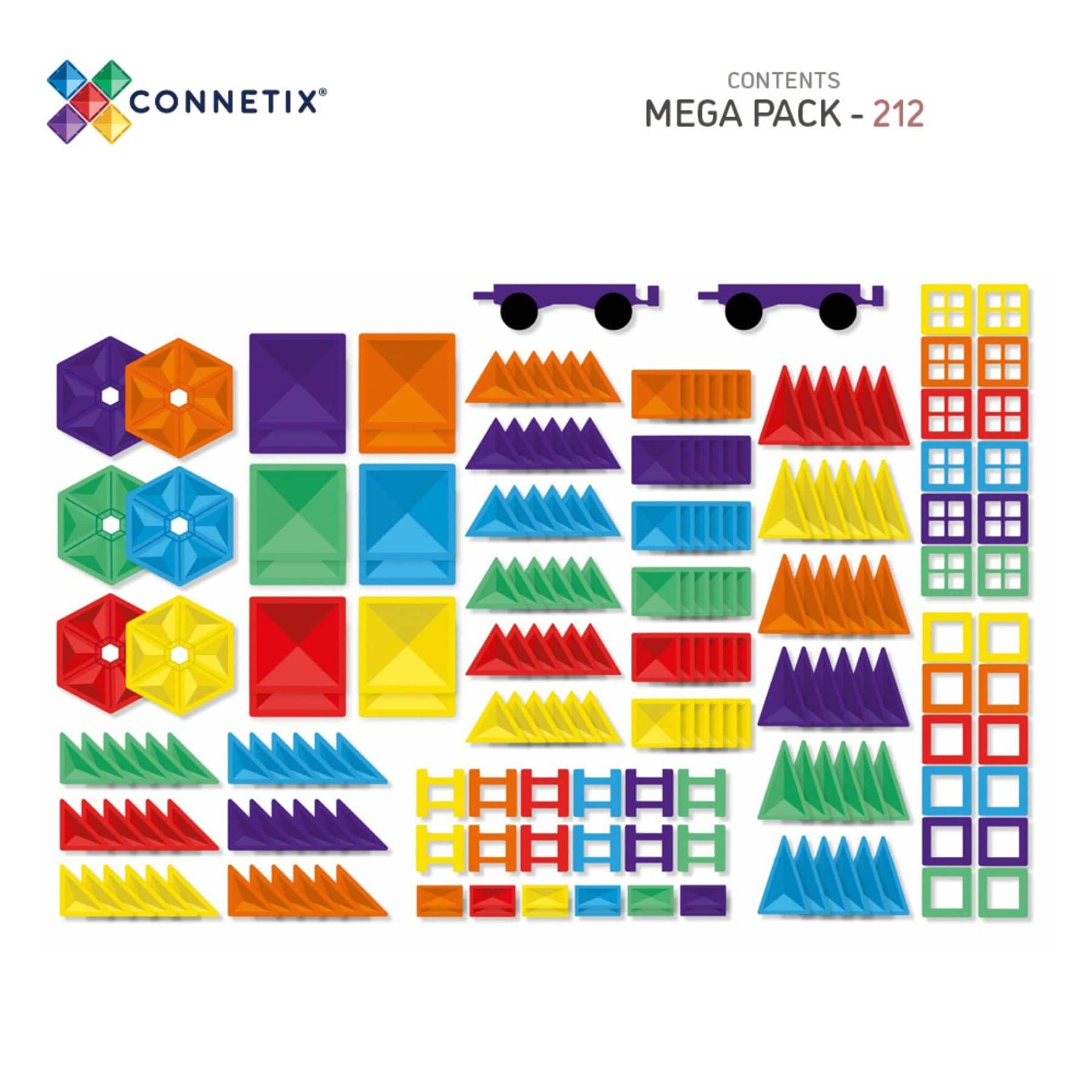 Connetix Rainbow Mega Pack — 212 Magnetbausteine - LeoBabys