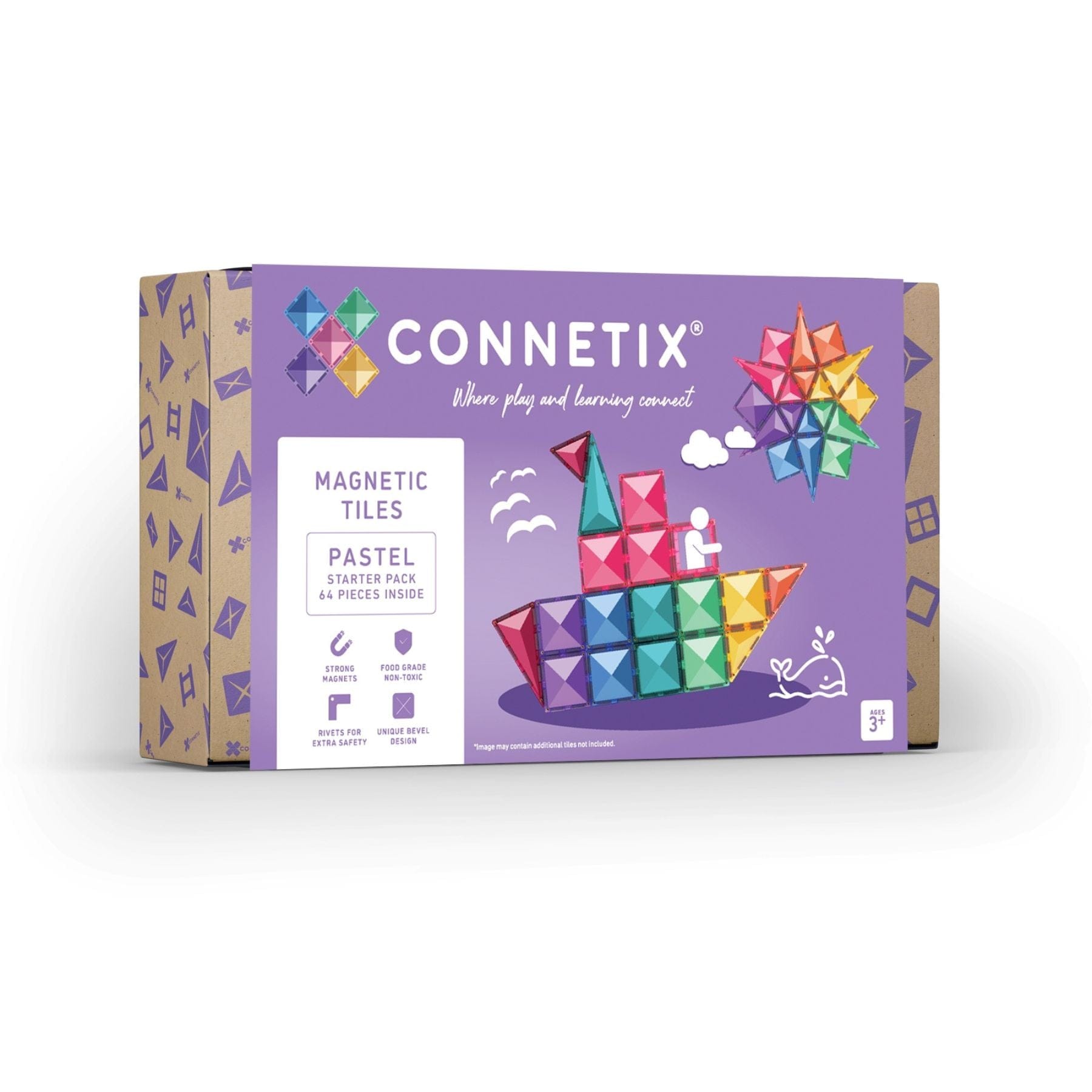 Connetix Pastel Starter Pack — 64 Magnetbausteine - LeoBabys