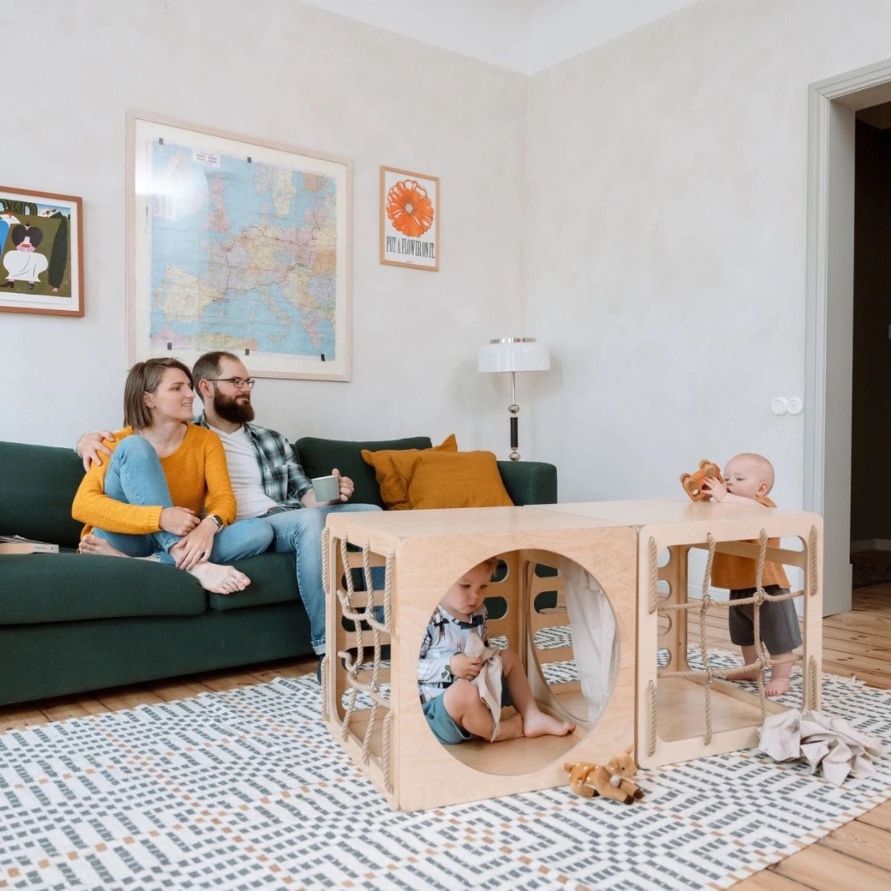 CUBITRI Kletterwürfel – Pikler-inspiriert (Seile/Fenster) - LeoBabys