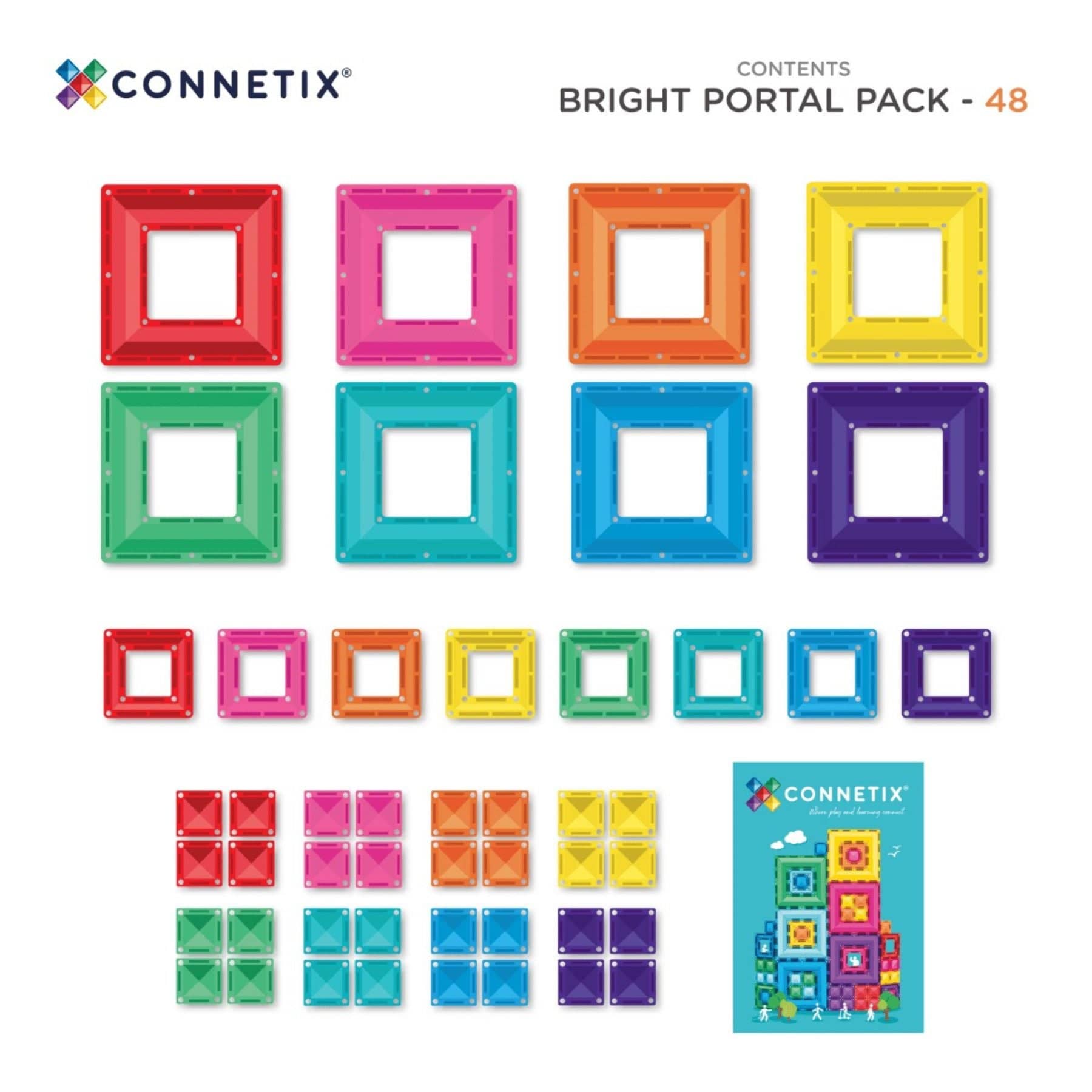 Connetix Bright Portal Pack — 48 Magnetbausteine - LeoBabys
