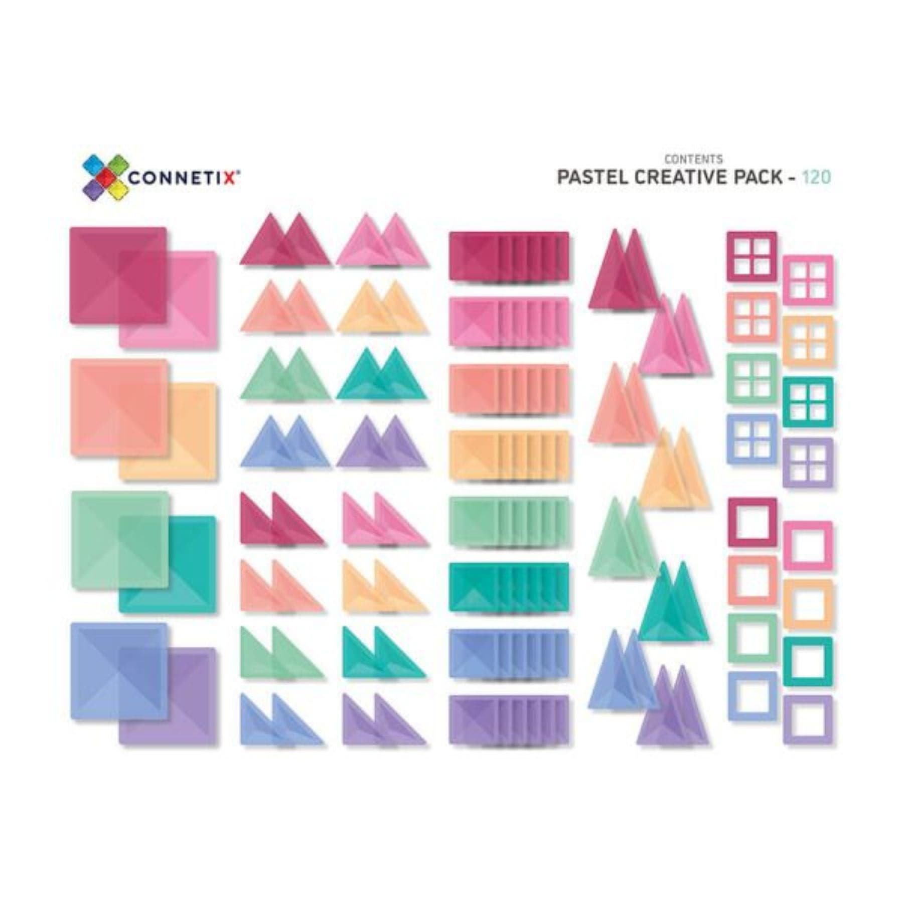Connetix Pastel Creative Pack — 120 Magnetbausteine