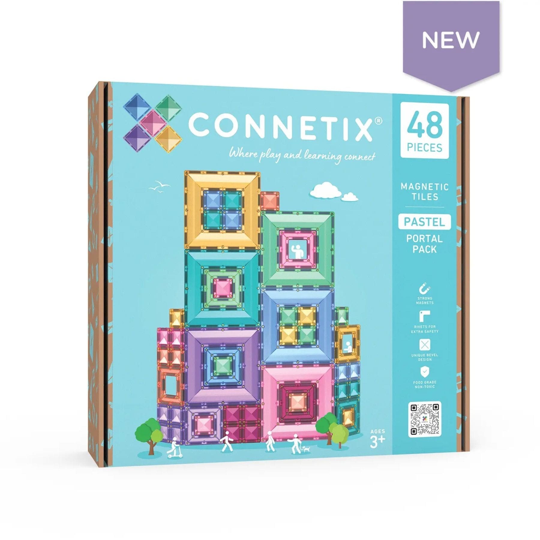Connetix Pastel Portal Pack — 48 Magnetbausteine - LeoBabys