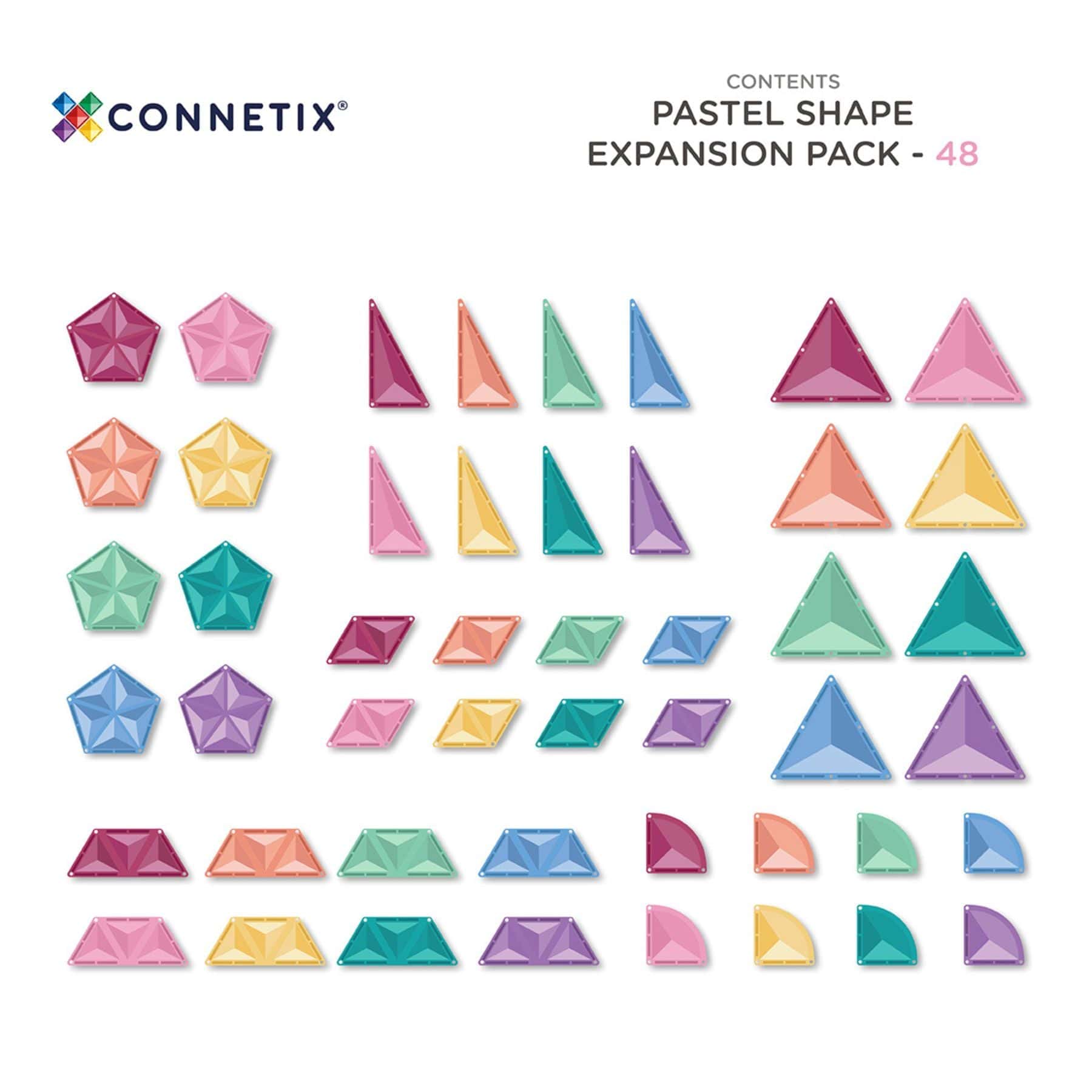 Connetix Pastel Shape Expansion Pack — 48 Teile - LeoBabys