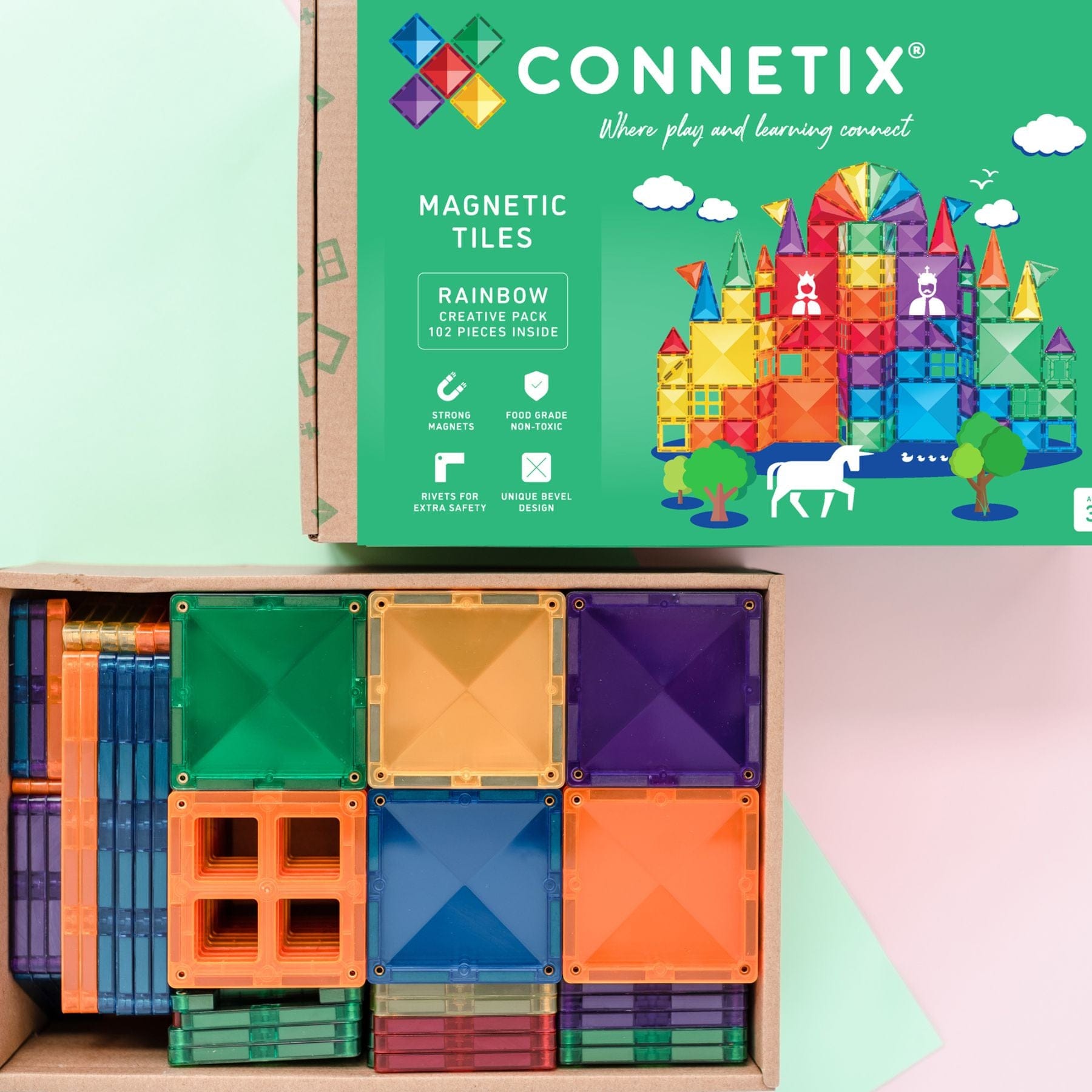 Connetix Rainbow Creative Pack — 102 Magnetbausteine