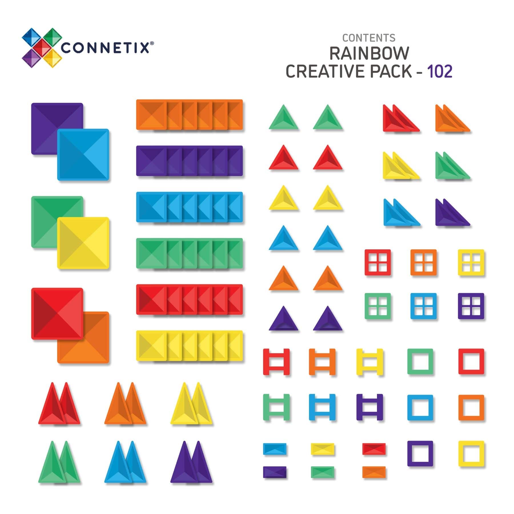 Connetix Rainbow Creative Pack — 102 Magnetbausteine