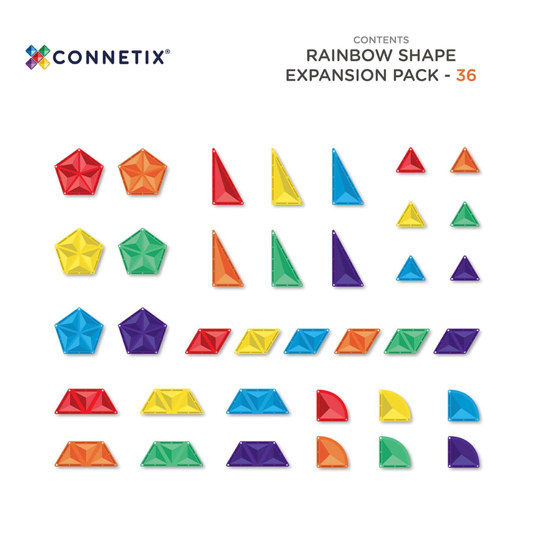 Connetix Rainbow Shape Expansion Pack — 36 Teile - LeoBabys