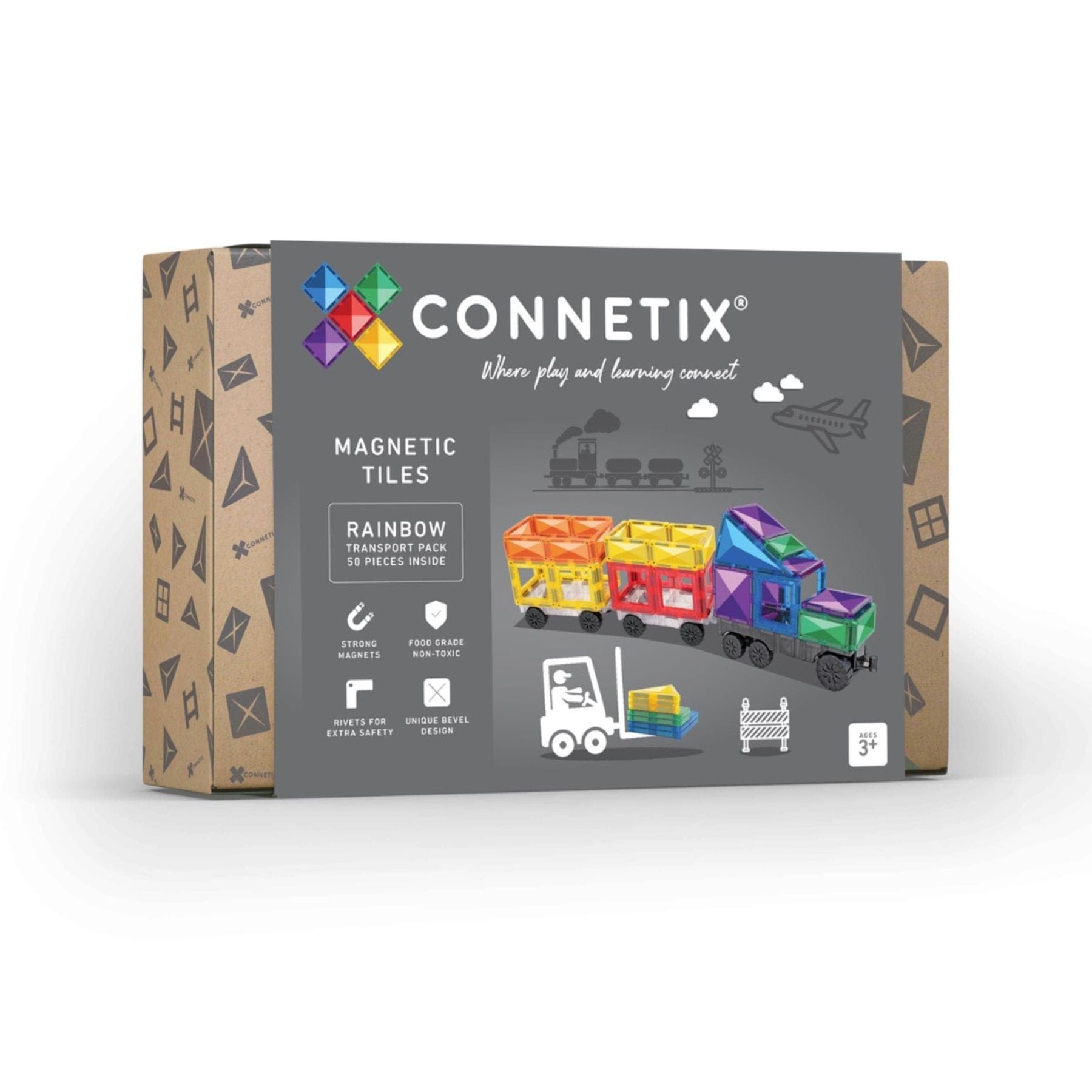 Connetix Rainbow Transport Pack — 50 Magnetbausteine - LeoBabys