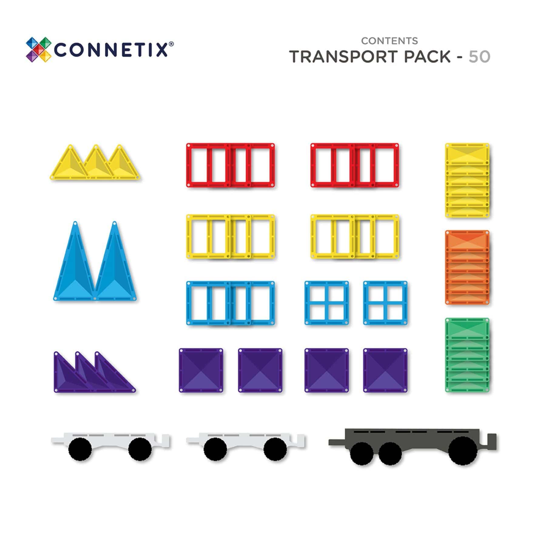 Connetix Rainbow Transport Pack — 50 Magnetbausteine - LeoBabys