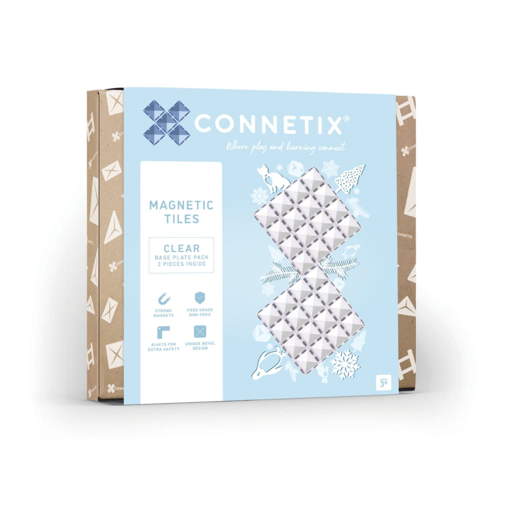 Connetix Clear Base Plate Pack — 2 transparente Grundplatten - LeoBabys