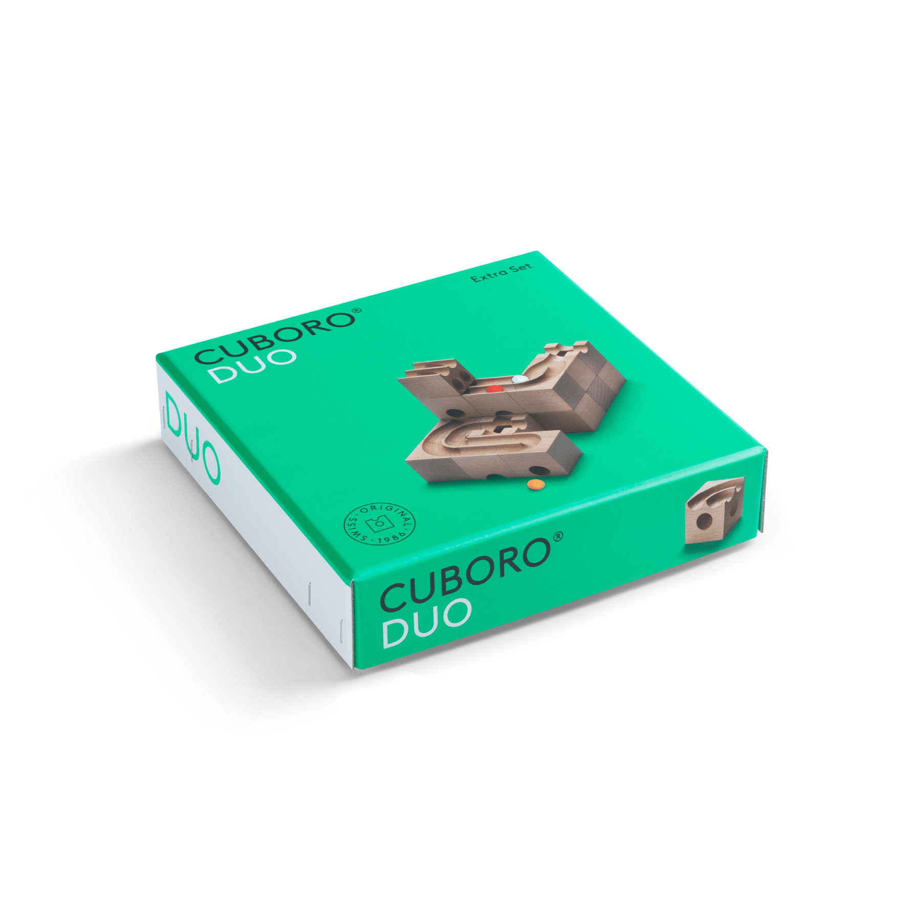 Cuboro DUO – Erweiterungsset für zweispurige Murmelbahnen aus Holz - LeoBabys