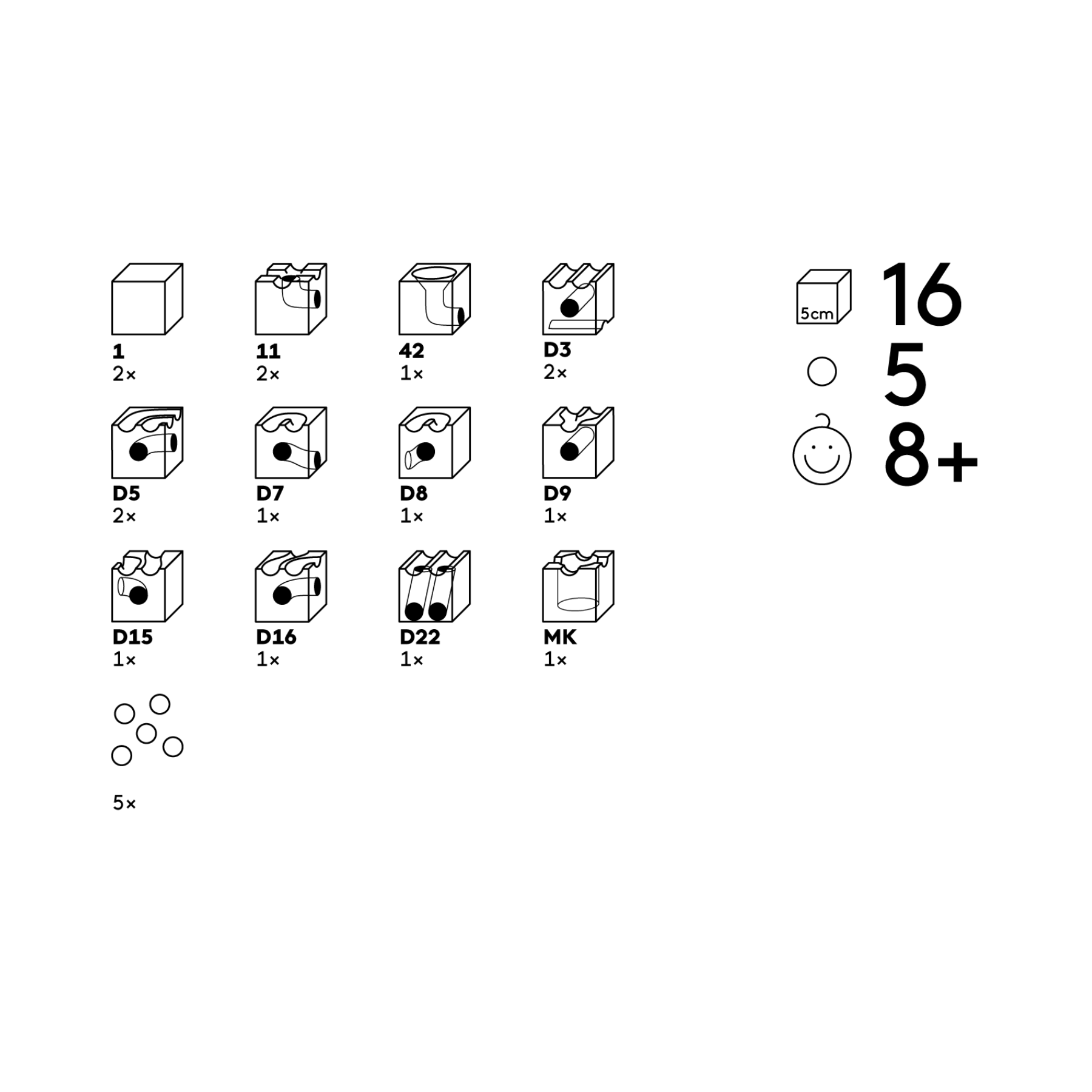 Cuboro DUO – Erweiterungsset für zweispurige Murmelbahnen aus Holz - LeoBabys