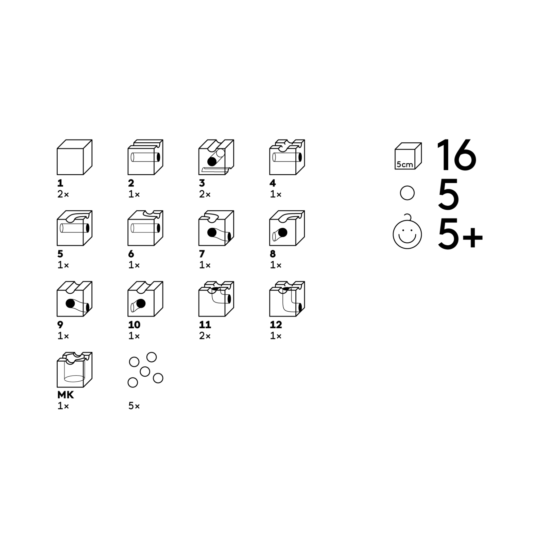 Cuboro STANDARD 16 - Kugelbahn - kleine Starter Set - LeoBabys
