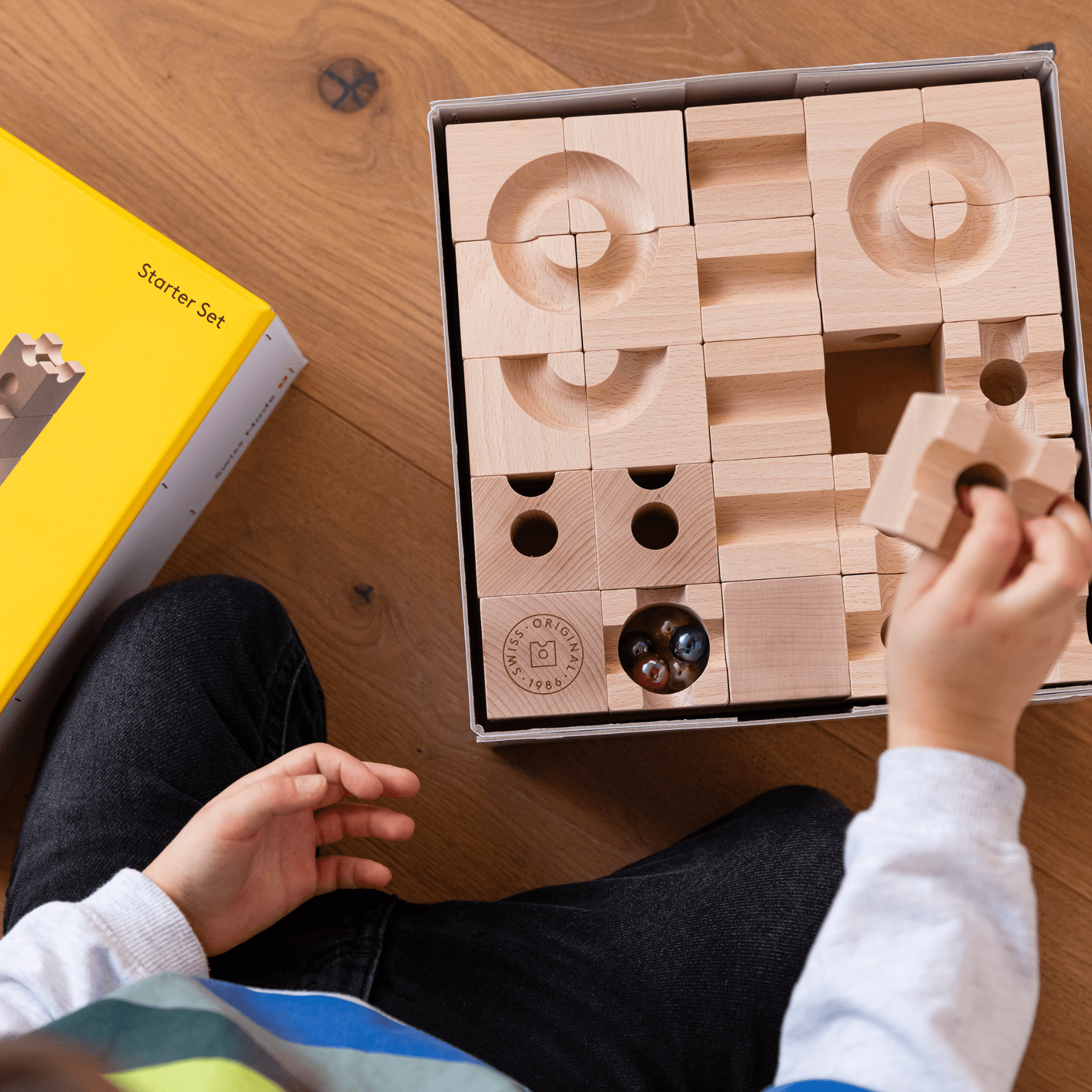 Cuboro STANDARD 32 - Kugelbahn - mittlere Starter Set - LeoBabys