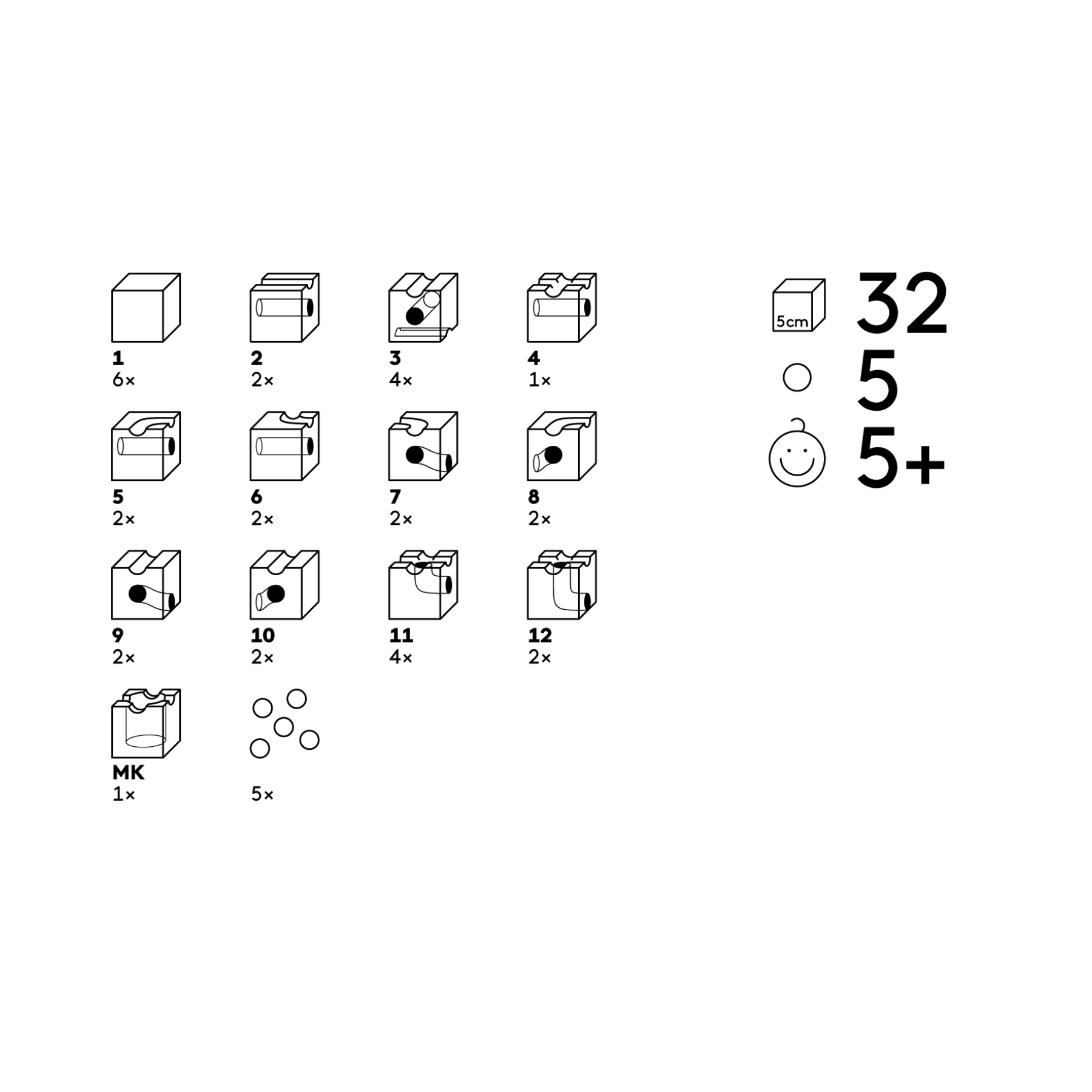 Cuboro STANDARD 32 - Kugelbahn - mittlere Starter Set - LeoBabys
