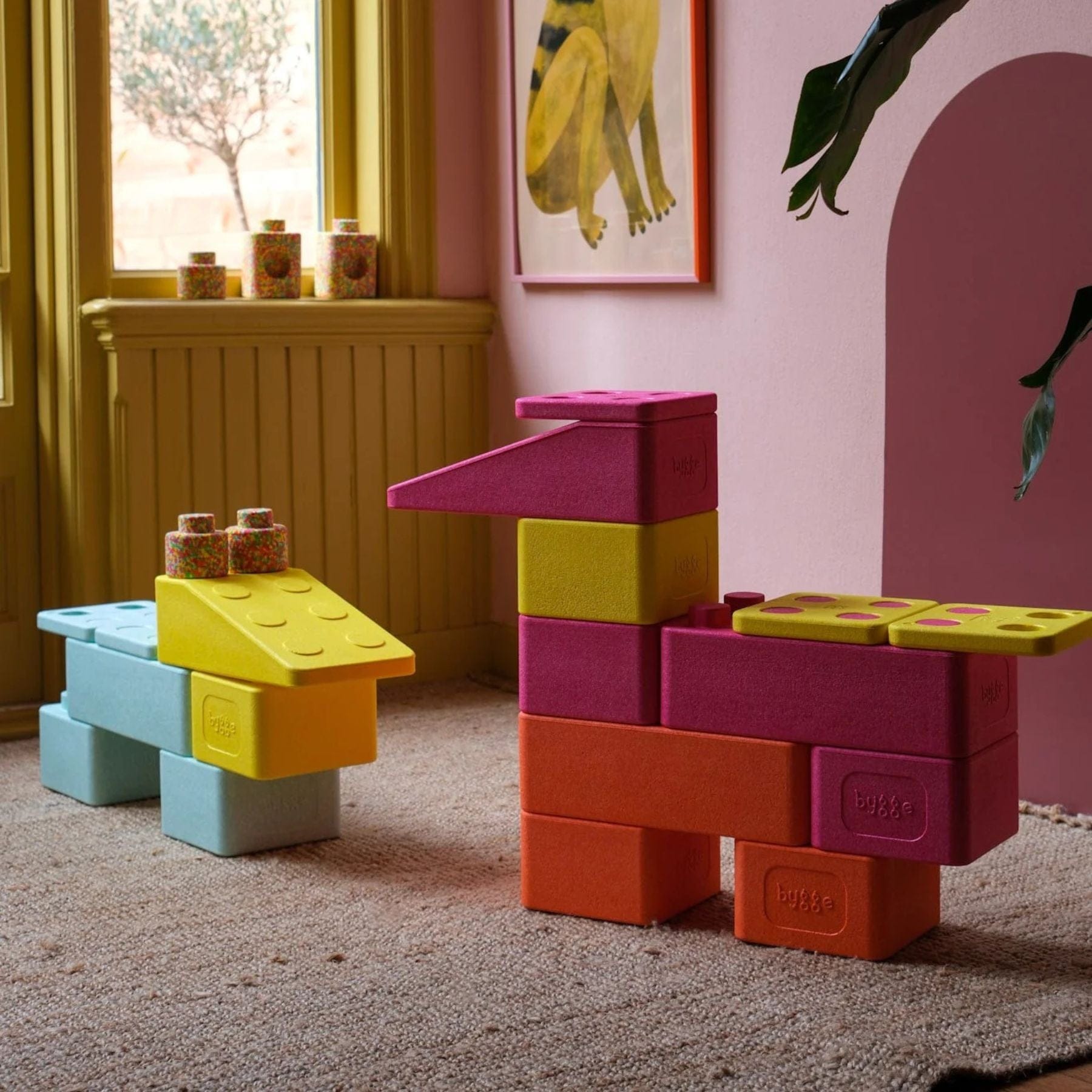 FARVESPIL bygge Starterset 12 XXL Schaumstoffbausteine | Bauklötze großformatig