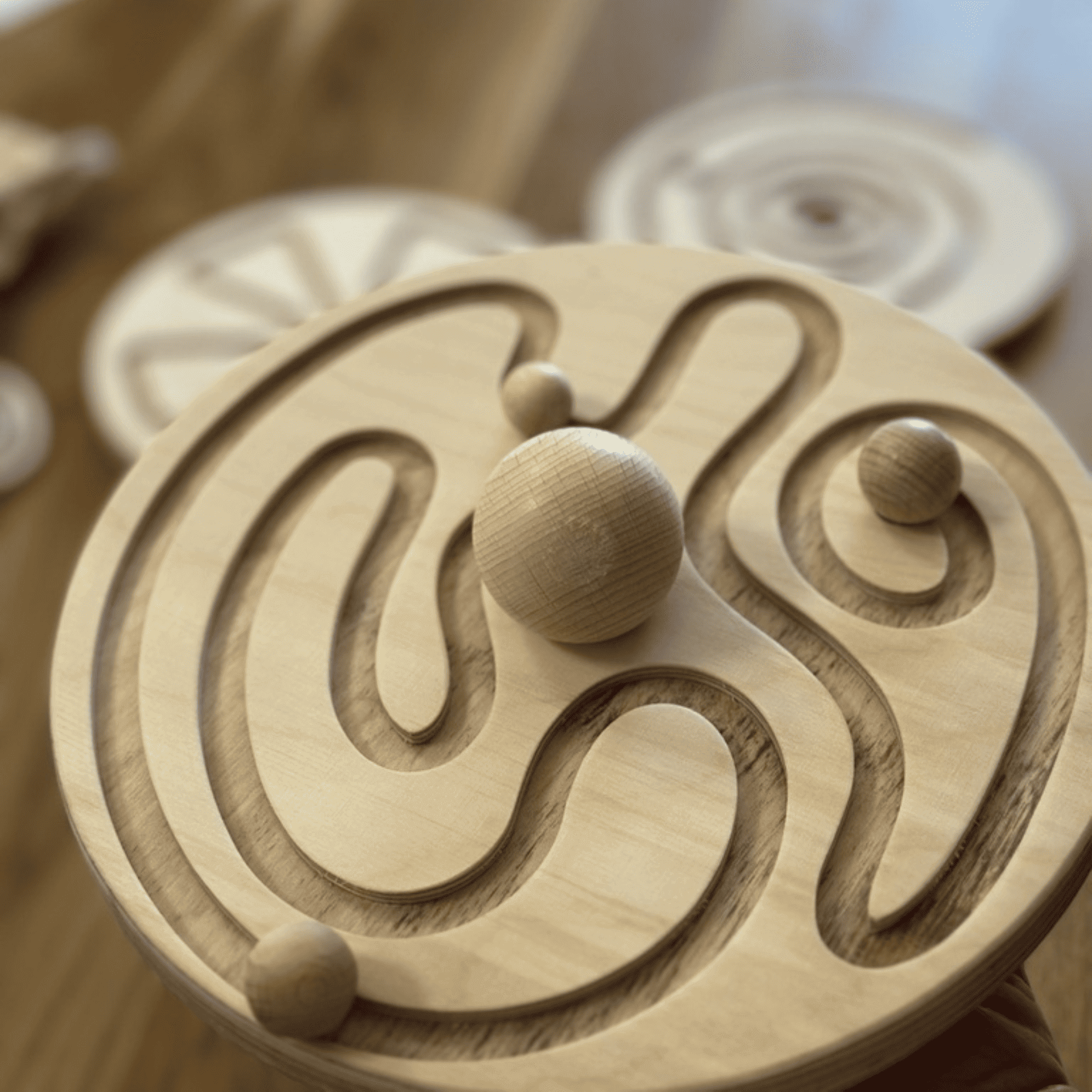 Feinmotorikscheiben 6er-Set mit Holzkugeln