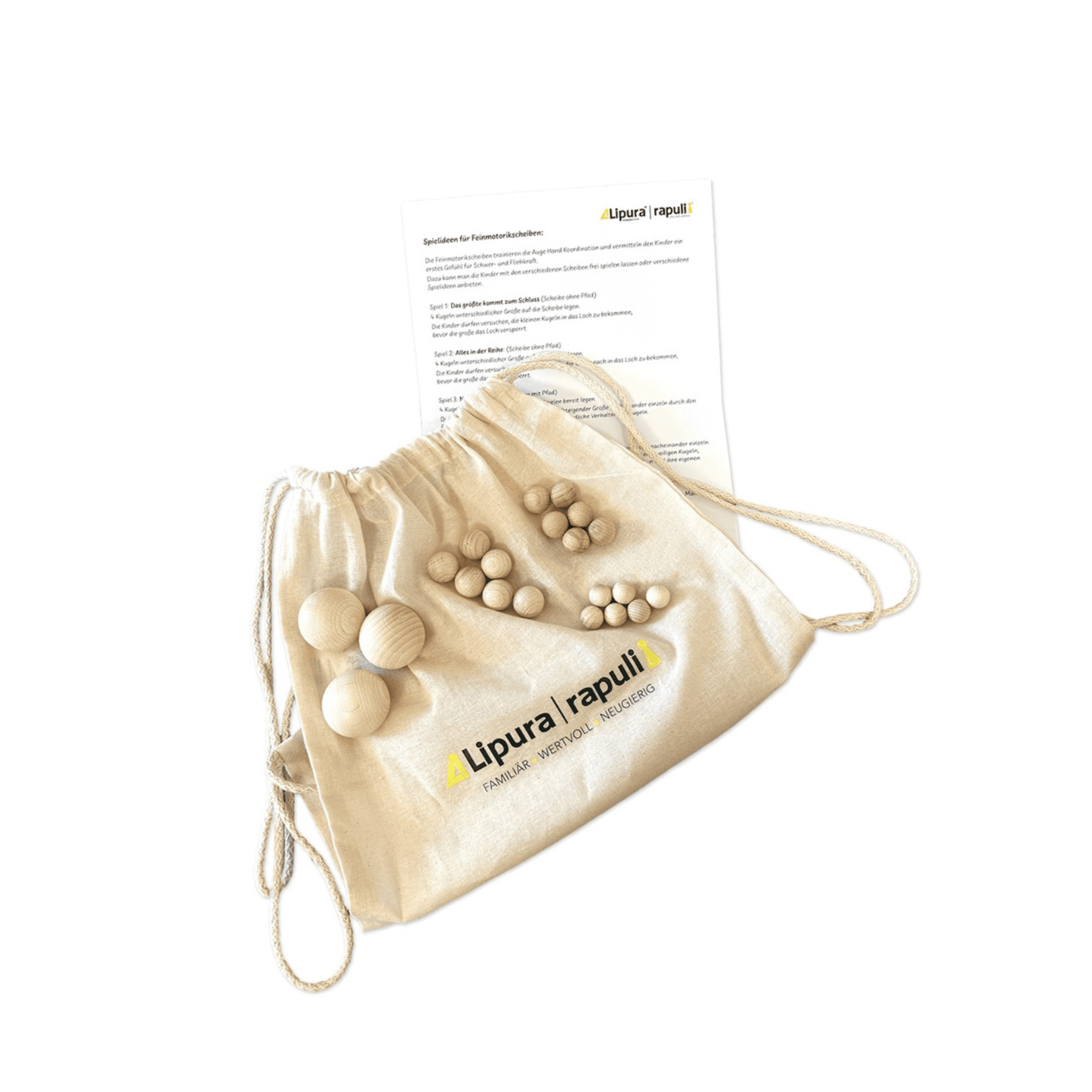 Feinmotorikscheiben 6er-Set mit Holzkugeln