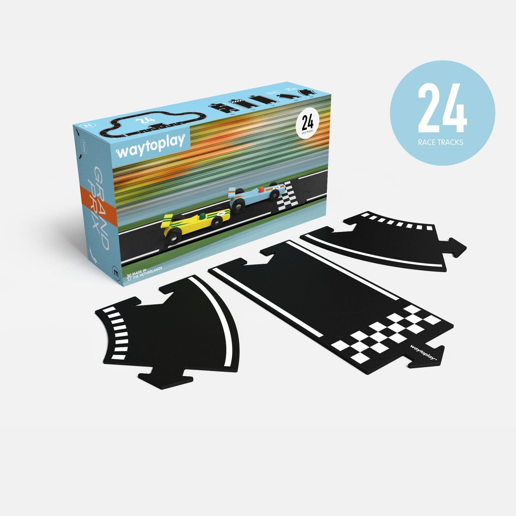 Flexible Rennstrecke aus Gummi – Grand Prix | 24 Teile | waytoplay