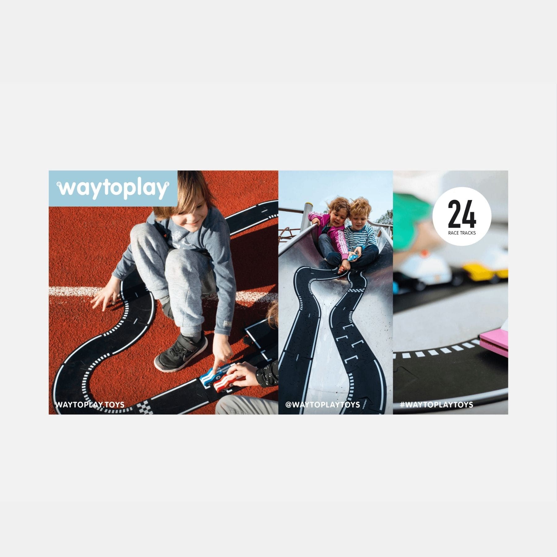 Flexible Rennstrecke aus Gummi – Grand Prix | 24 Teile | waytoplay