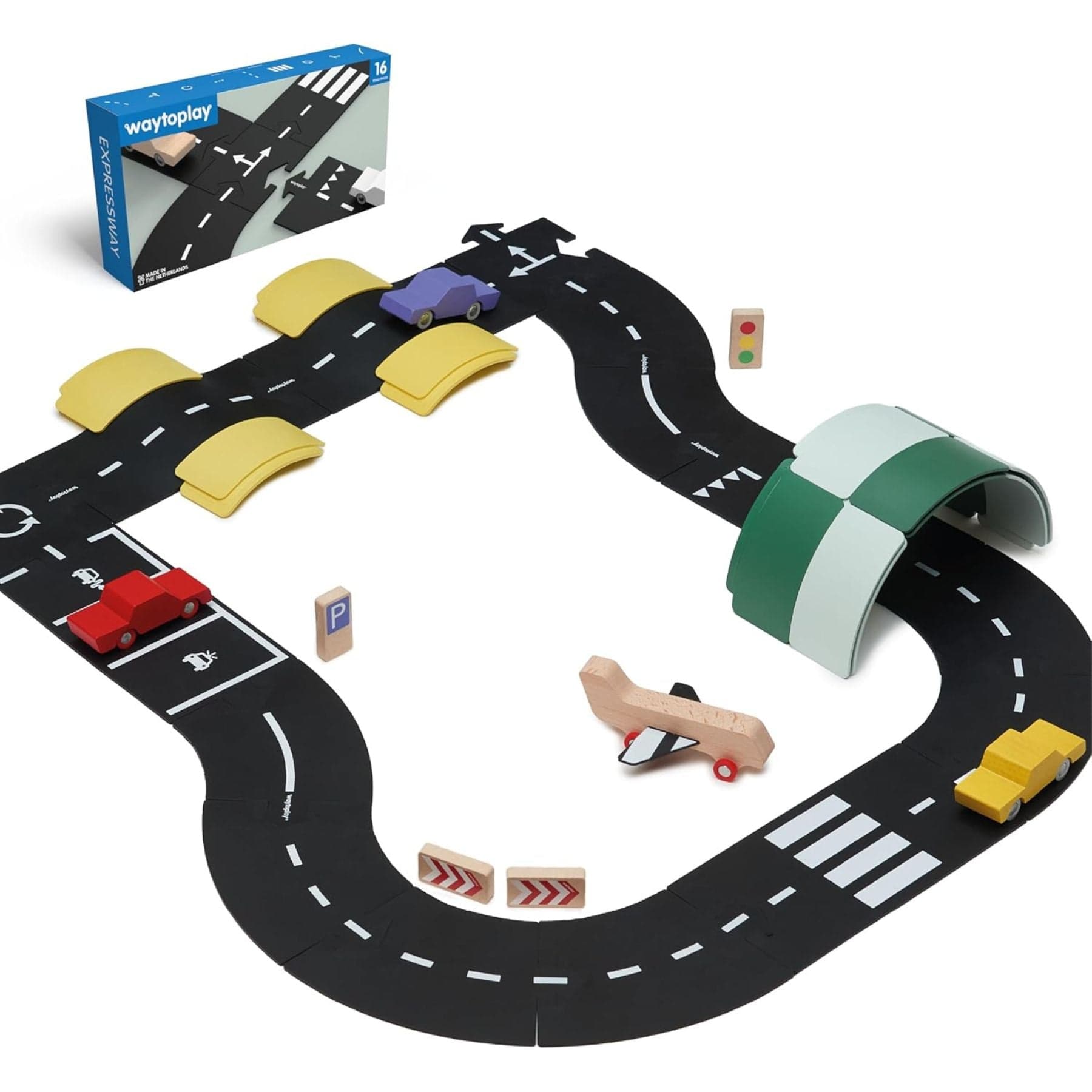 Flexible Spielstrasse aus Gummi – Expressway | 16 Teile | waytoplay