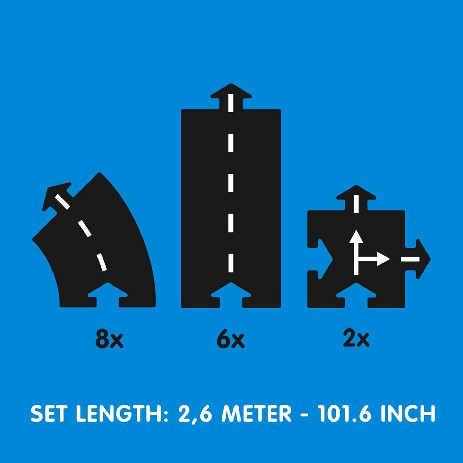 Flexible Spielstrasse aus Gummi – Expressway | 16 Teile | waytoplay