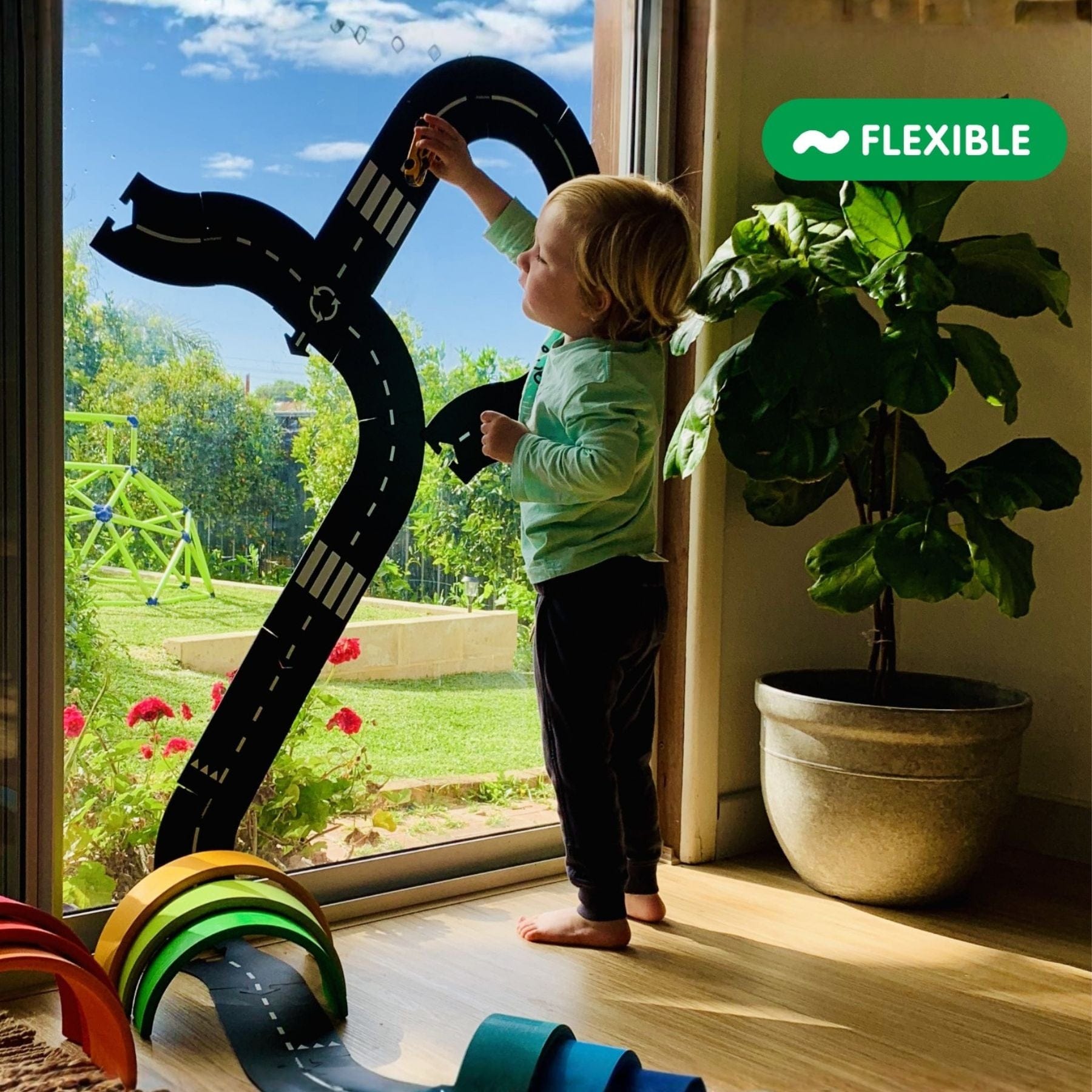 Flexible Spielstrasse aus Gummi – Highway | 24 Teile | waytoplay