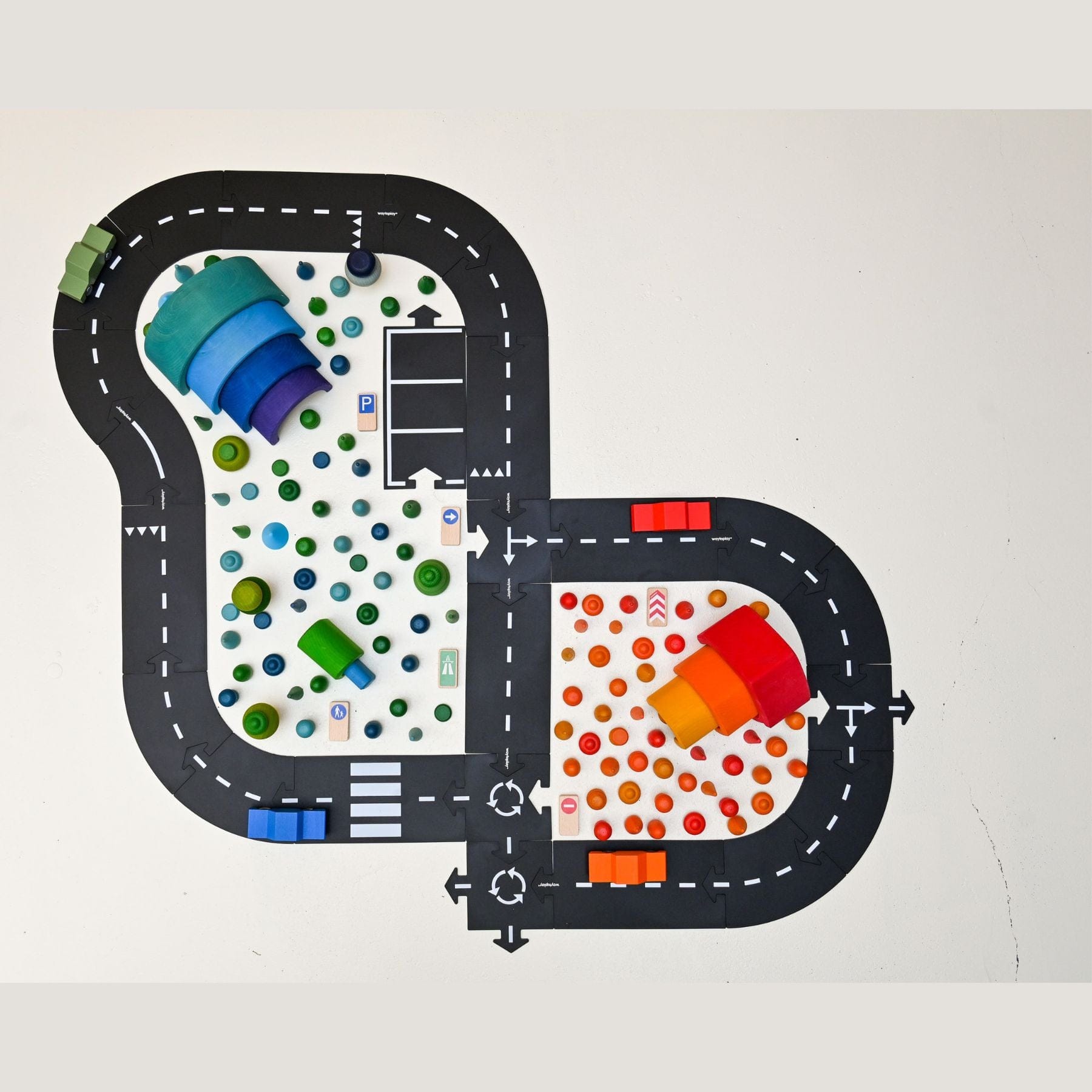 Flexible Spielstrasse aus Gummi – Highway | 24 Teile | waytoplay