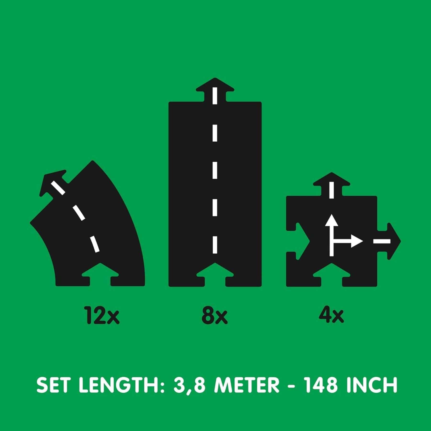 Flexible Spielstrasse aus Gummi – Highway | 24 Teile | waytoplay