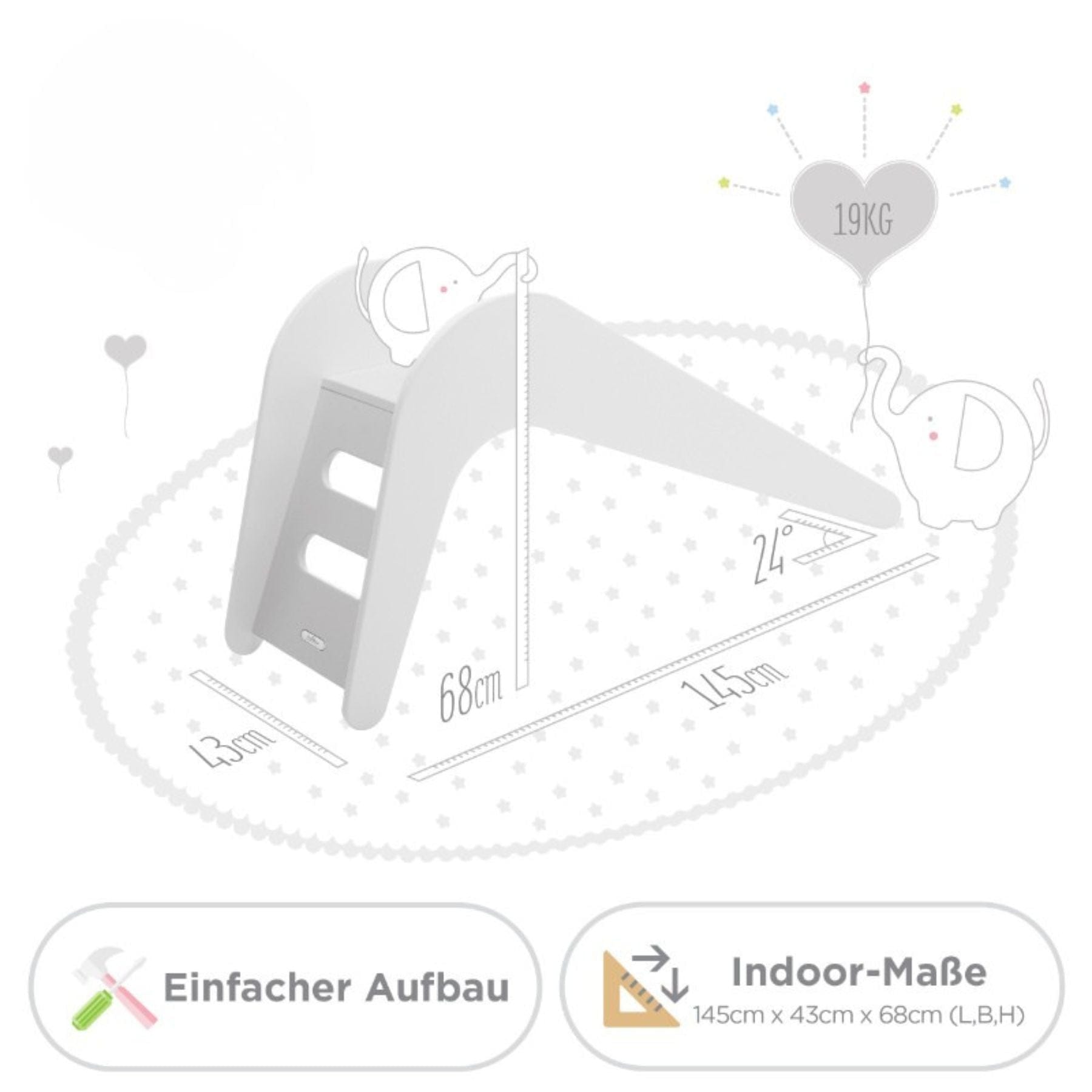 Kinderrutsche – Indoor Holzrutsche (145 cm)