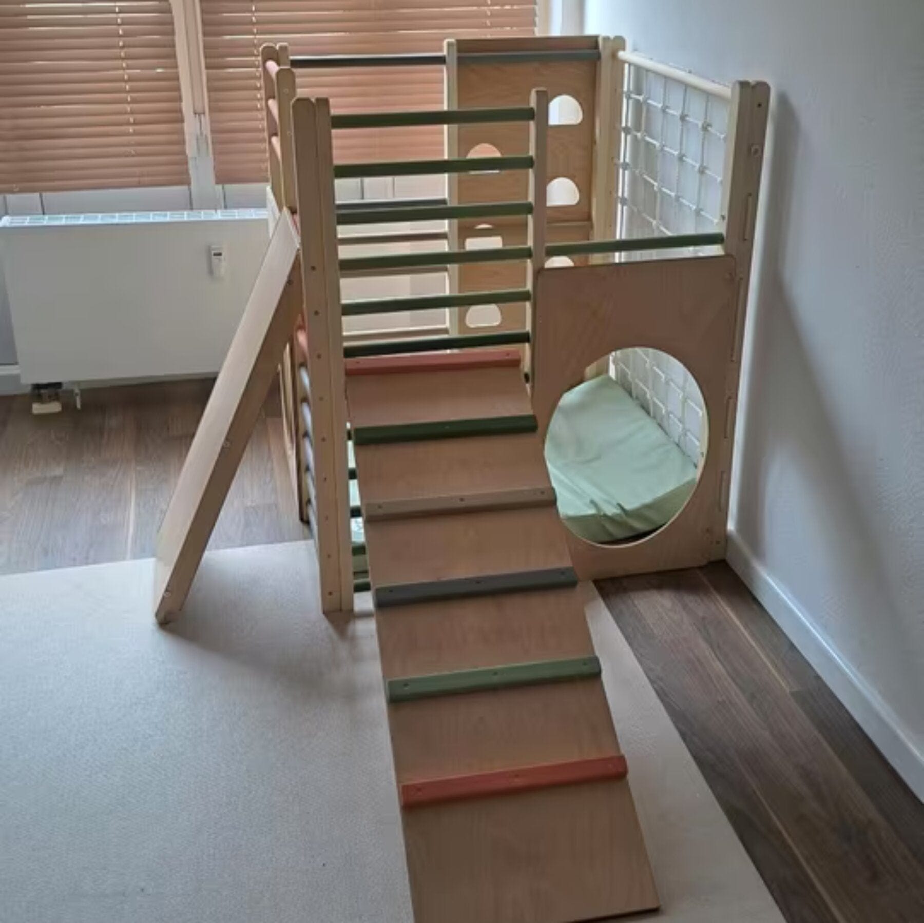 Indoor Klettergerüst Kinder Holz Spielturm Holz XXL - LeoBabys