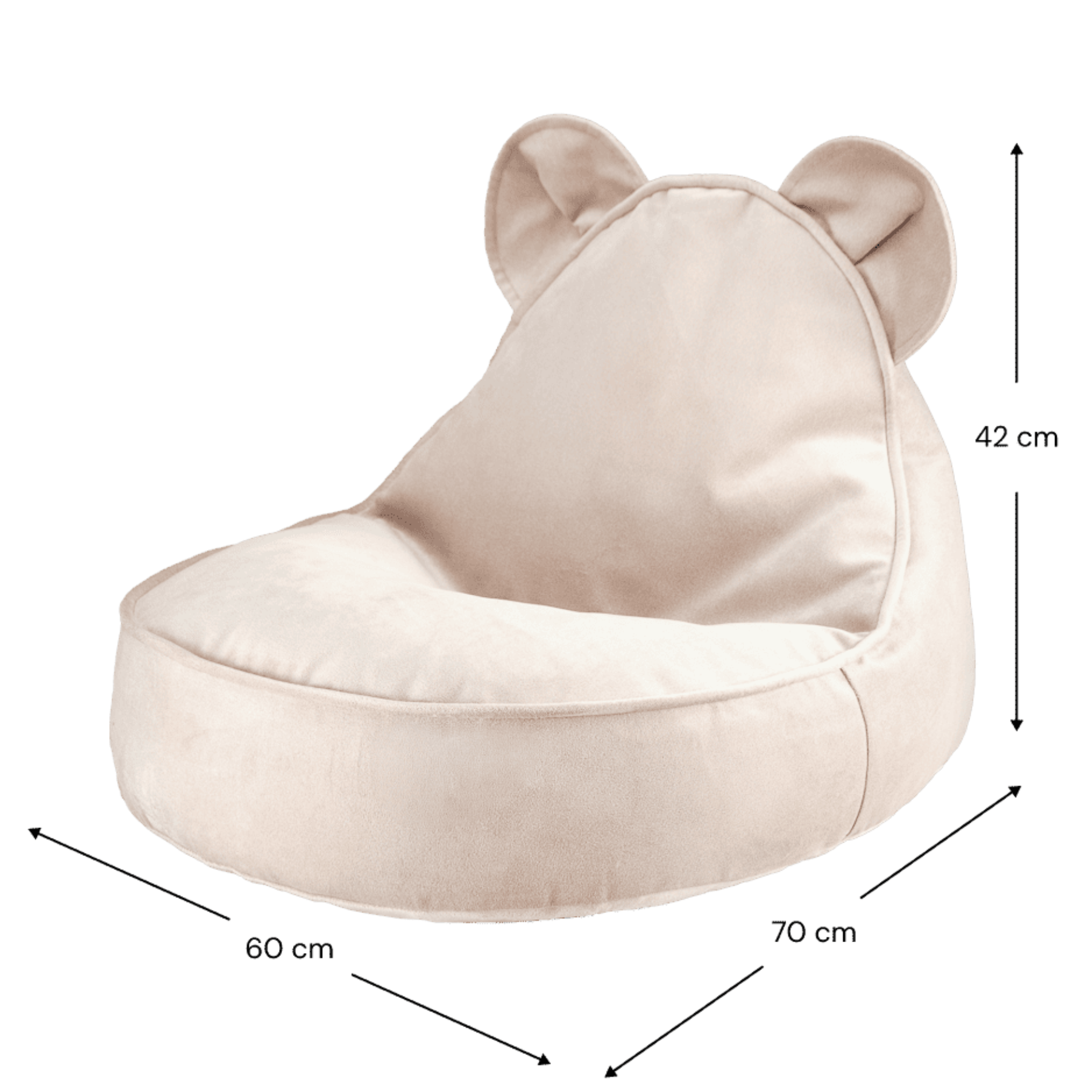 Kinder-Sitzsack Bär aus Samt I wigiwama - LeoBabys