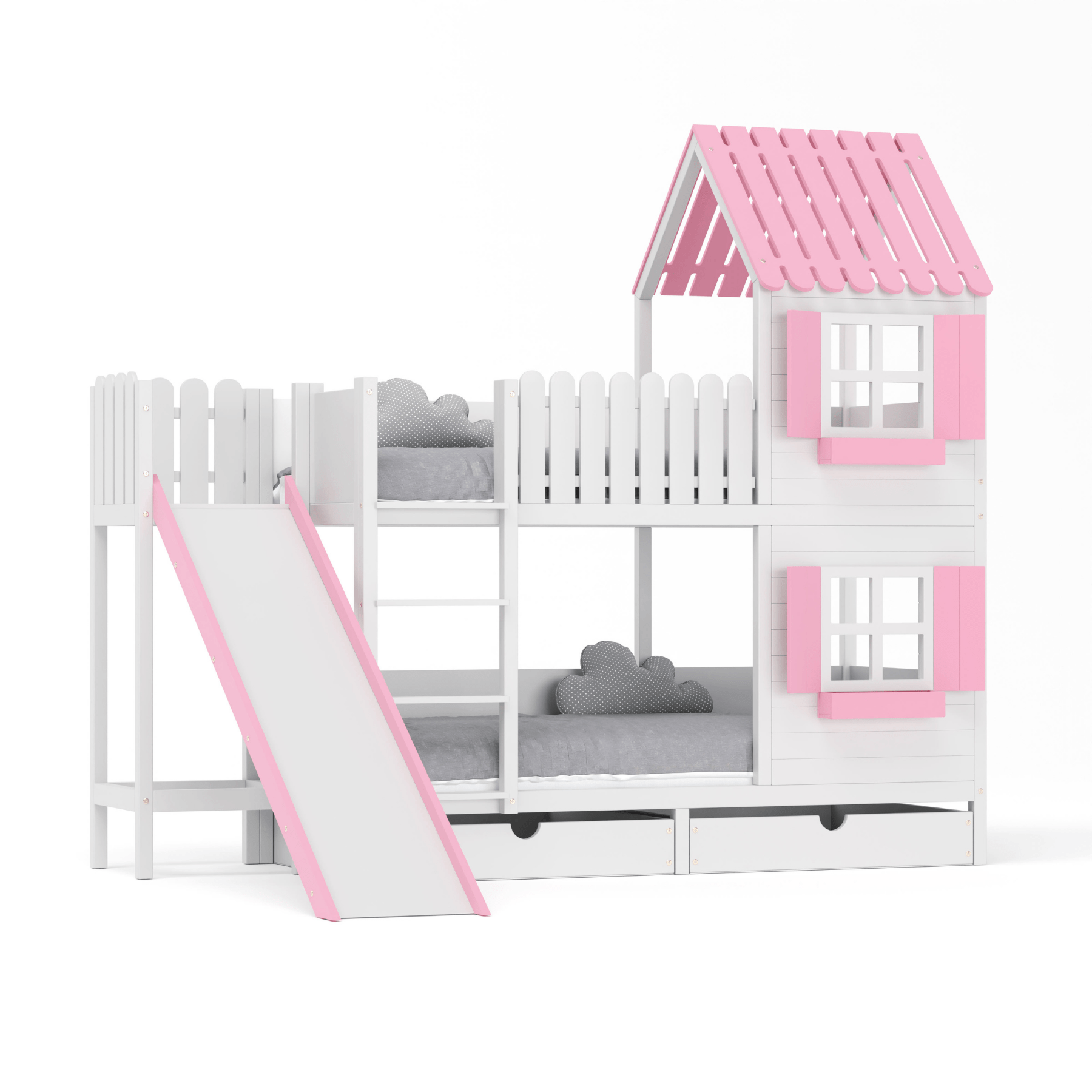 Kinderbett Hausbett Etagenbett für Kinder - Kim - LeoBabys