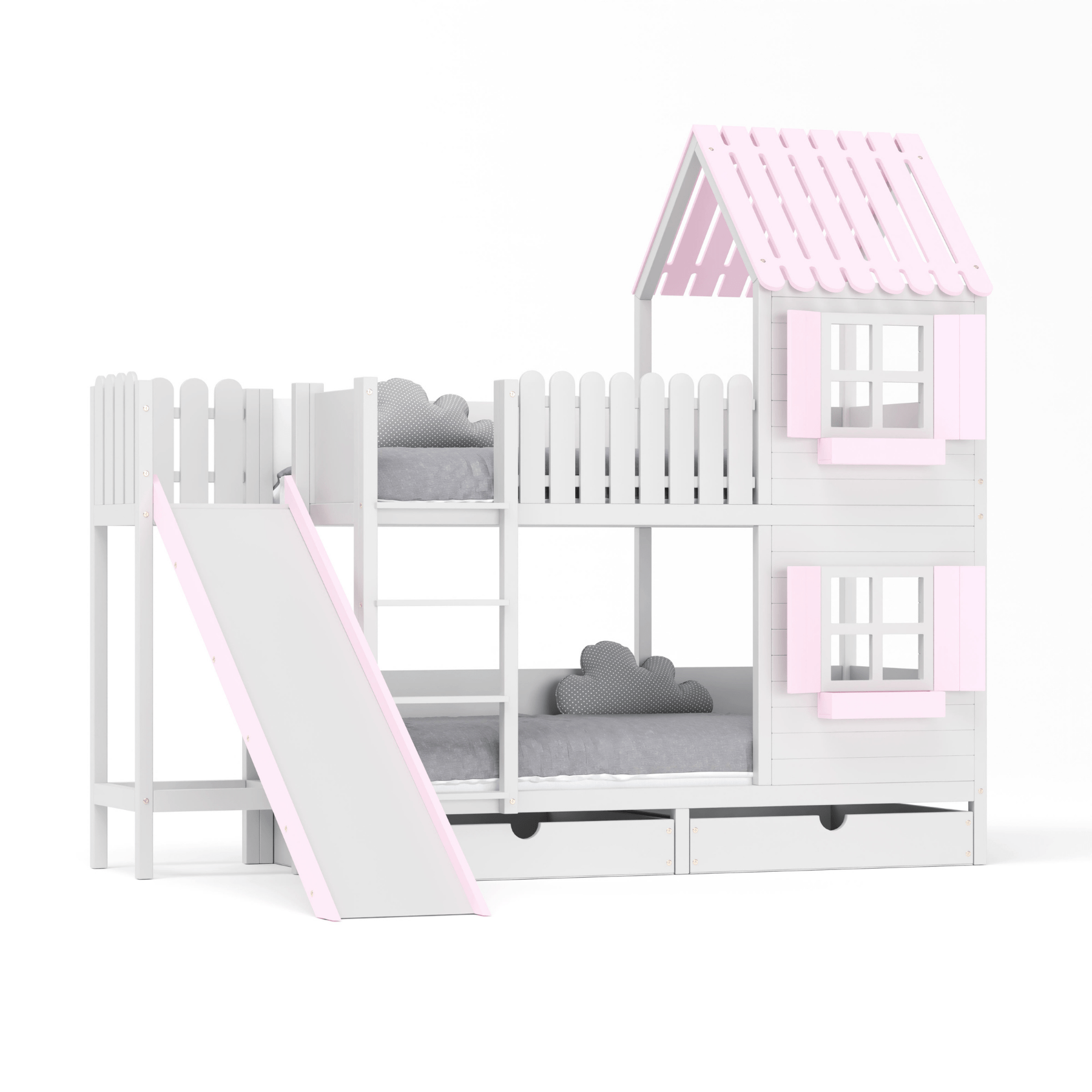 Kinderbett Hausbett Etagenbett für Kinder - Kim - LeoBabys