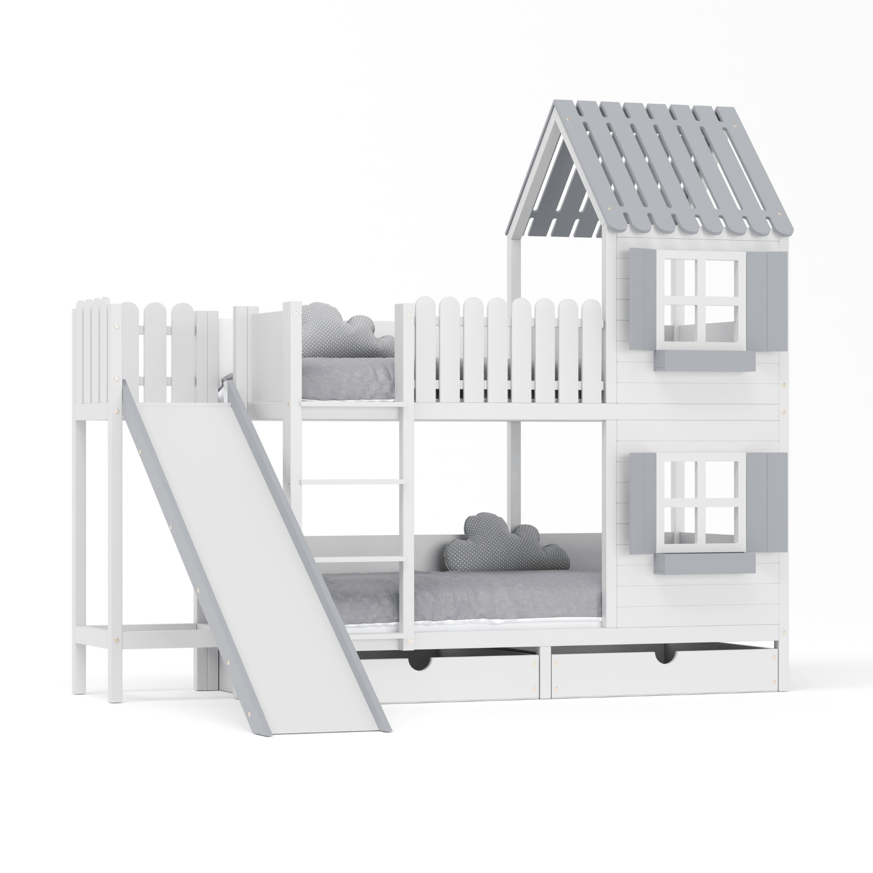 Kinderbett Hausbett Etagenbett für Kinder - Kim - LeoBabys
