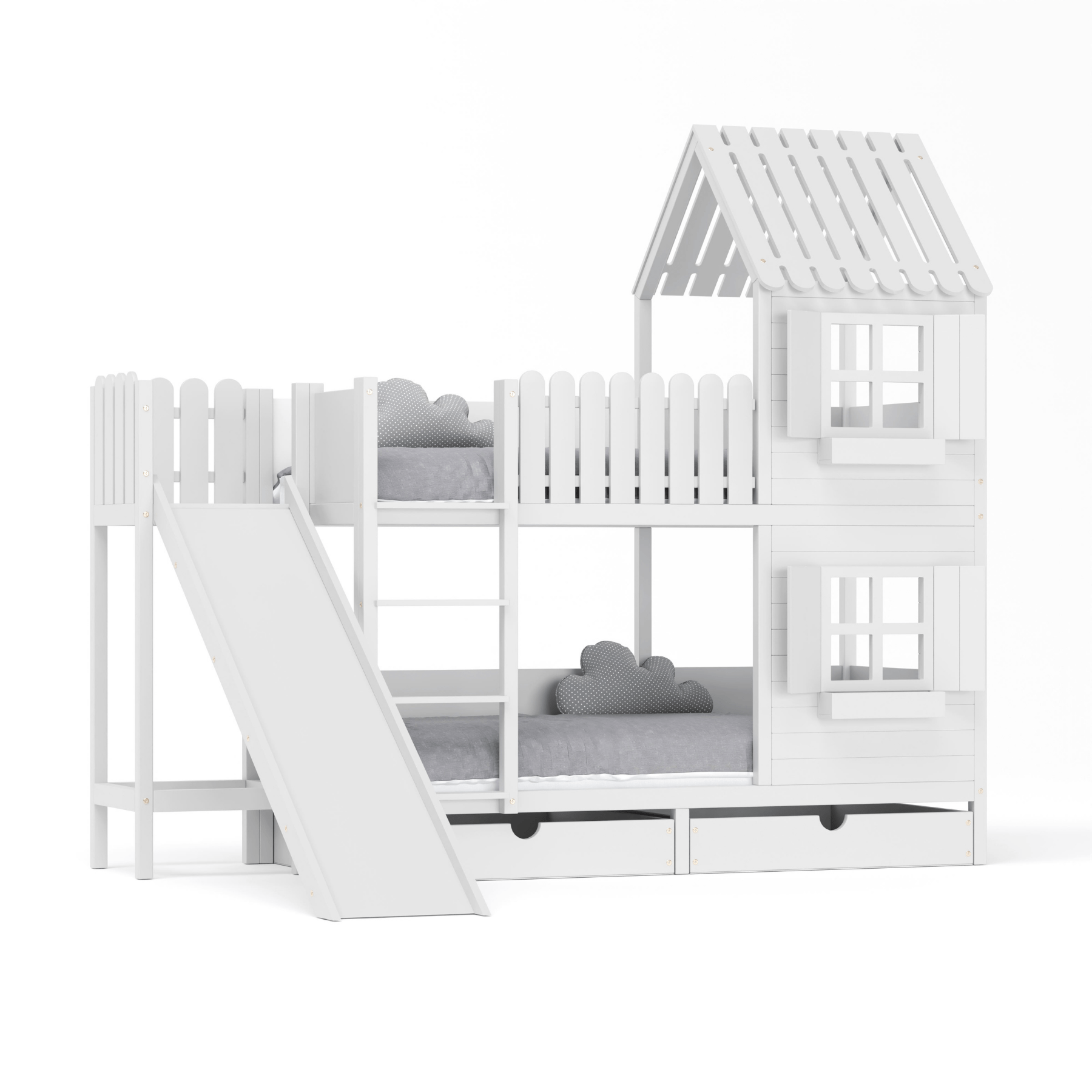 Kinderbett Hausbett Etagenbett für Kinder - Kim - LeoBabys