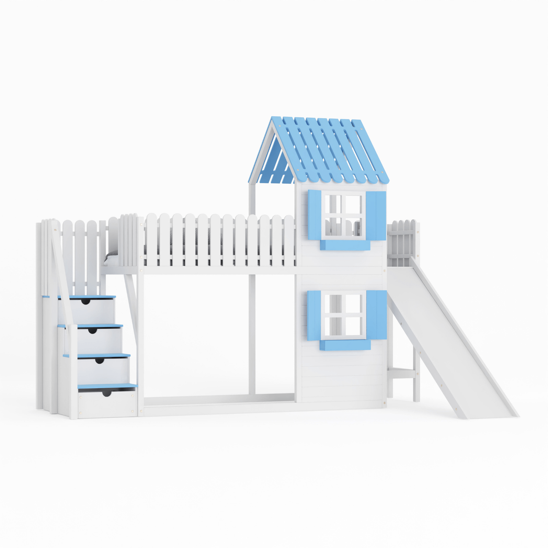 Kinderbett Hausbett Etagenbett für Kinder - Lenny - LeoBabys