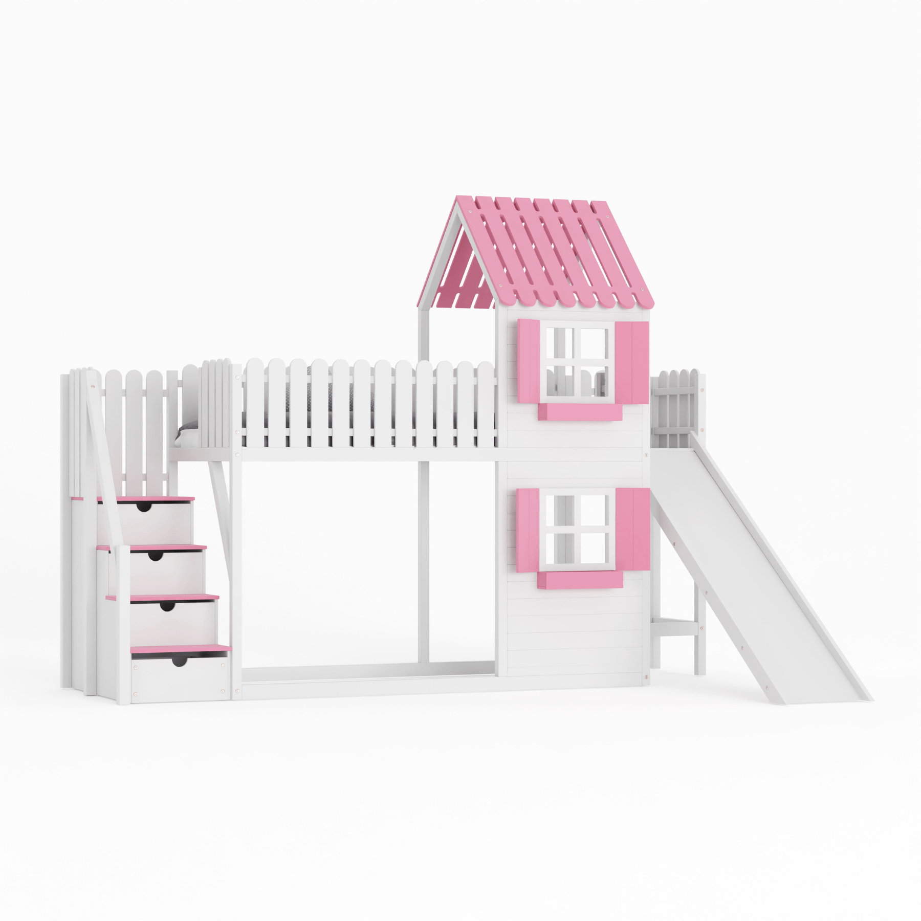 Kinderbett Hausbett Etagenbett für Kinder - Lenny - LeoBabys