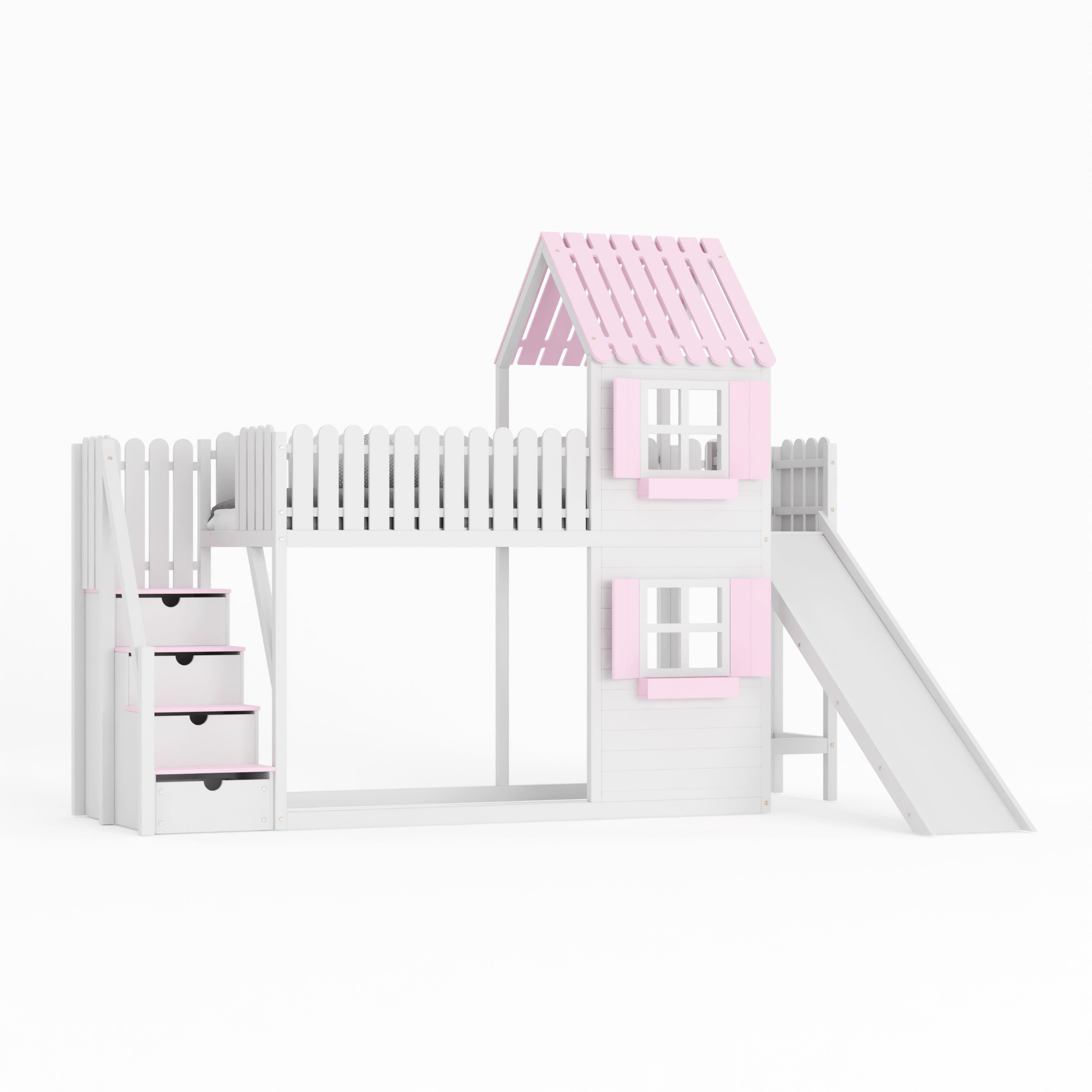 Kinderbett Hausbett Etagenbett für Kinder - Lenny - LeoBabys