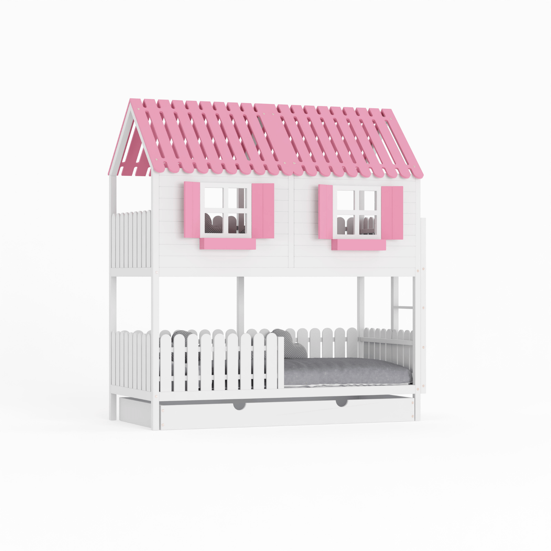 Kinderbett Hausbett Etagenbett für Kinder - Lou - LeoBabys