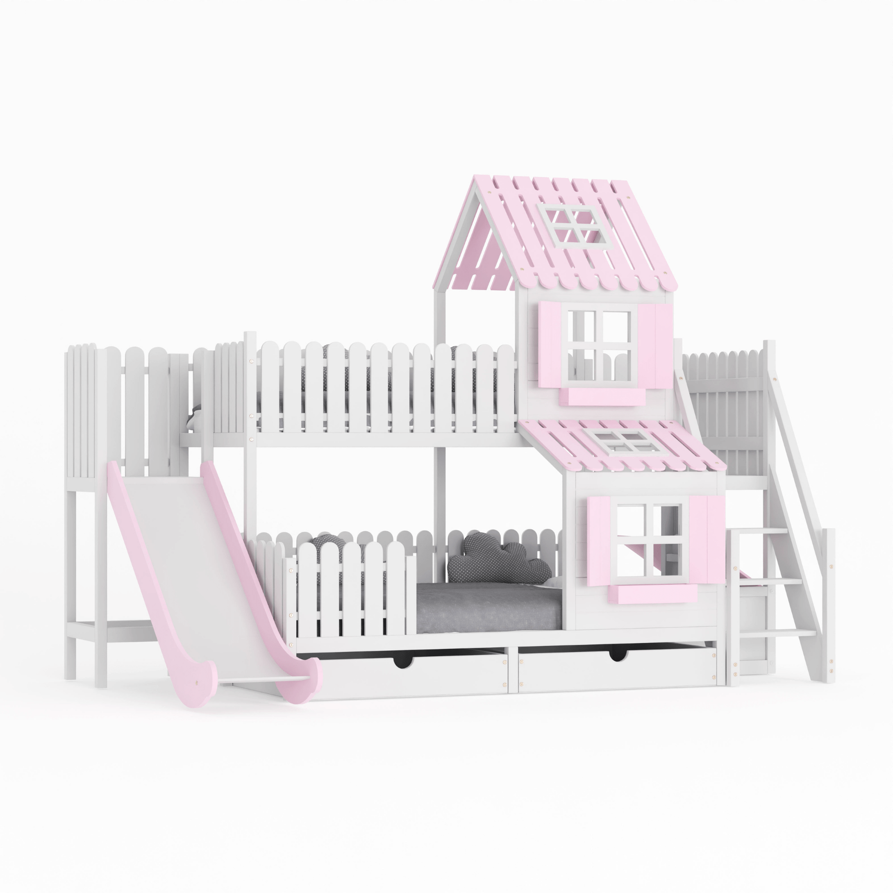 Kinderbett Hausbett Etagenbett für Kinder - Remy - LeoBabys